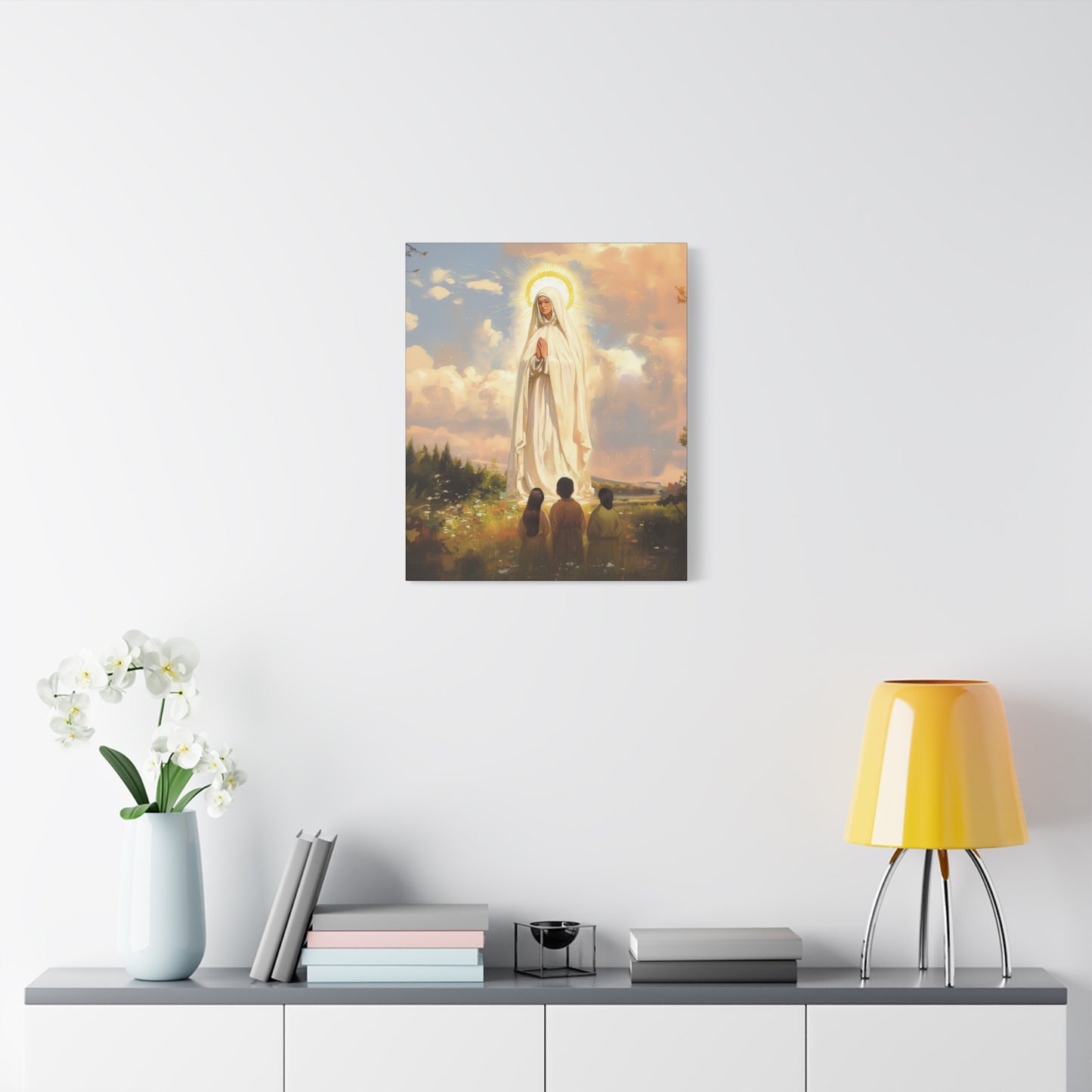 Our Lady of Fátima - Gallery Wrapped Canvas - Print - Religious Art for your Home - Catholic art print - prayer room art