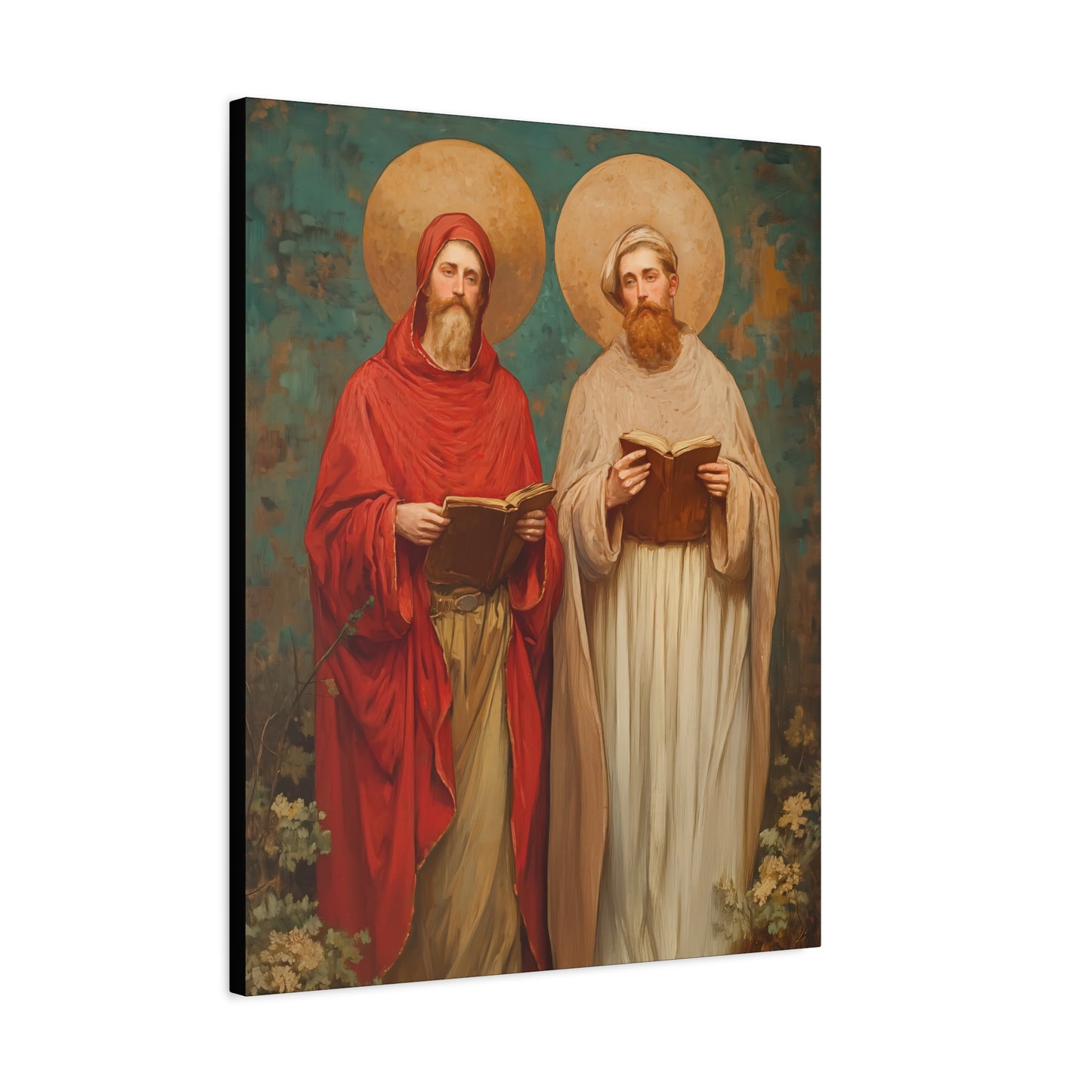Saints Cosmas and Damian - Multiple Sizes - Catholic Home art - Museum Wrapped Canvas - Sanctified Souls Print - Catholic Martyr Art