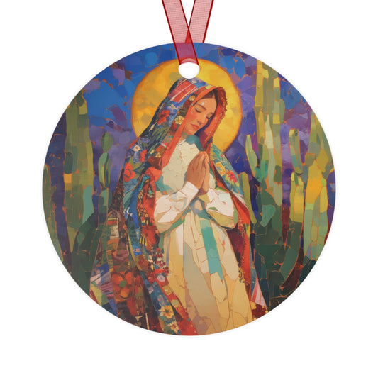 Radiant Light of Our Lady of Guadalupe Metal Ornament - Religious Holiday Christmas Ornament and Keepsake - Catholic Keepsake
