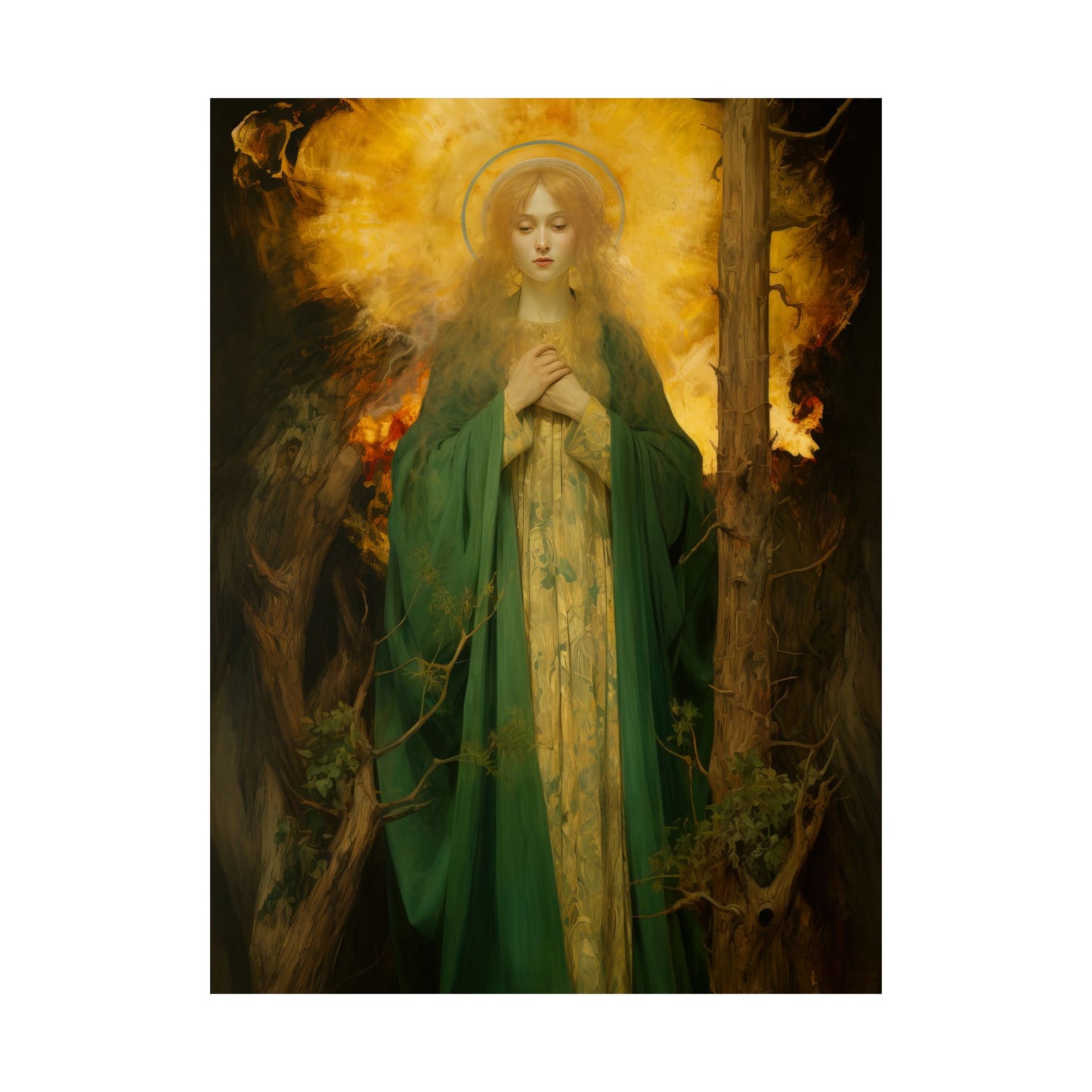Saint Afra - Sanctified Souls Print - Multiple Sizes - Premium Matte Vertical Posters - Catholic Art - Religious Poster