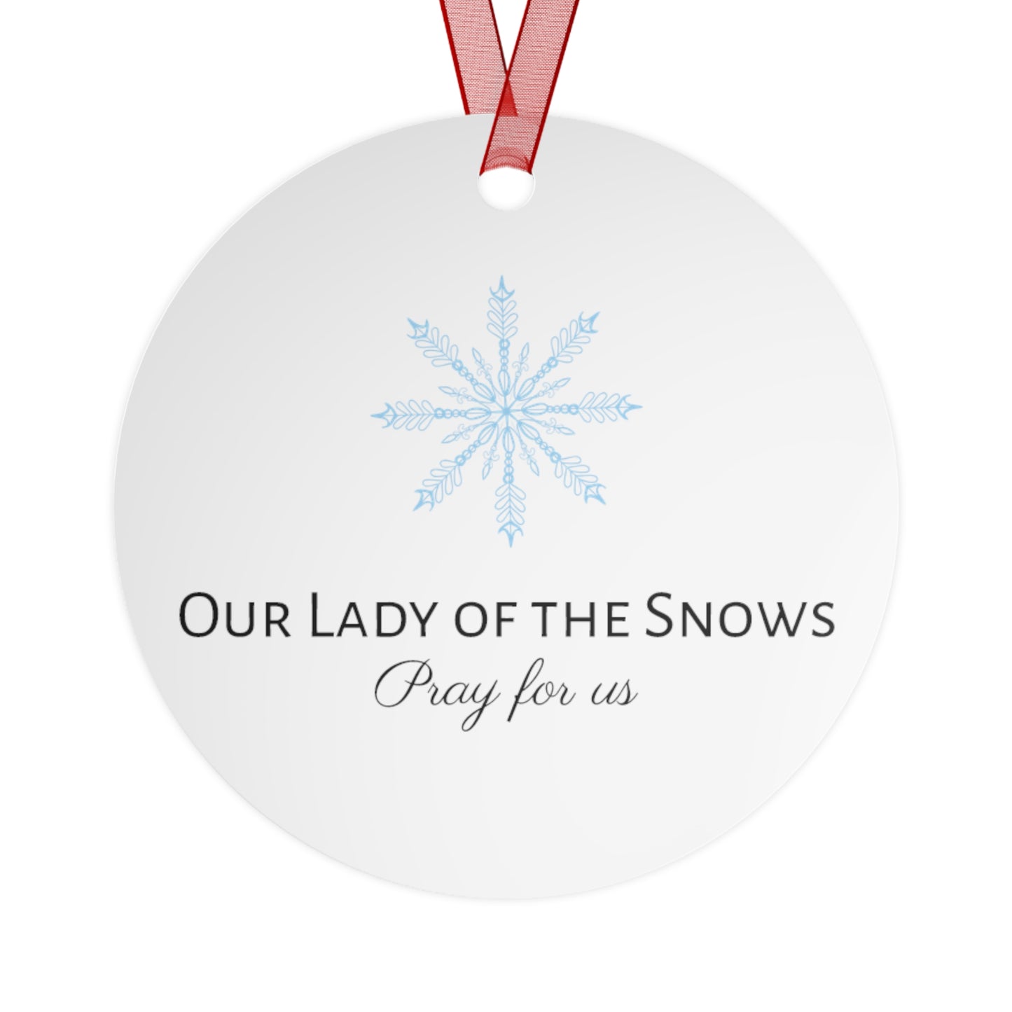 Snowfall of Grace: Our Lady's Blessing Metal Ornament - Religious Holiday Christmas Keepsake - Religious Catholic Tree Ornament - Holiday