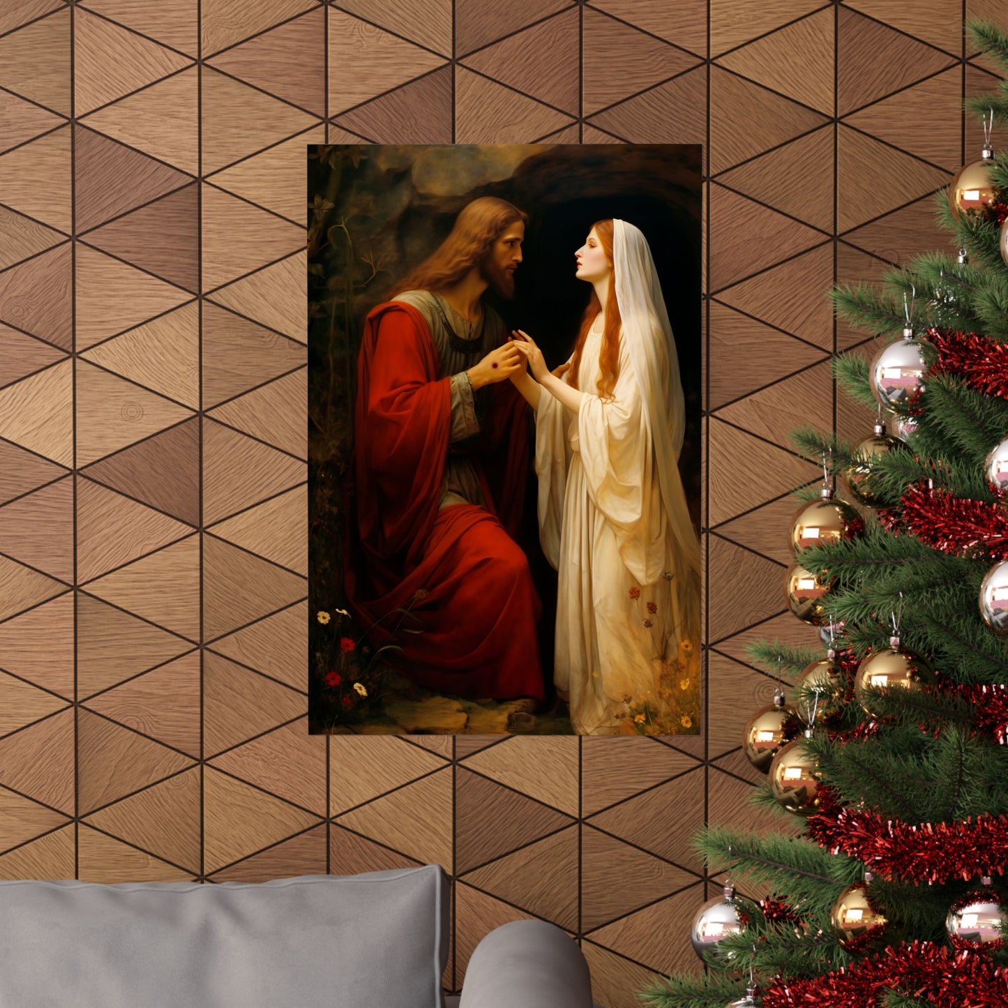 Revelation of Redemption: Mary Magdalene and the Risen Christ - Sanctified Souls Print - Multiple Sizes - Premium Matte Vertical Posters