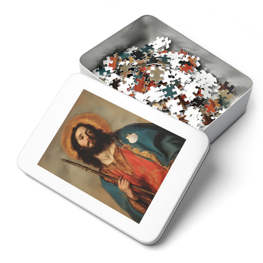 Saint James the Greater - Apostle  - Puzzle and Keepsake Tin - Religious (30, 110, 252, 500,1000) - Religious Puzzle - Gifts for Catholics