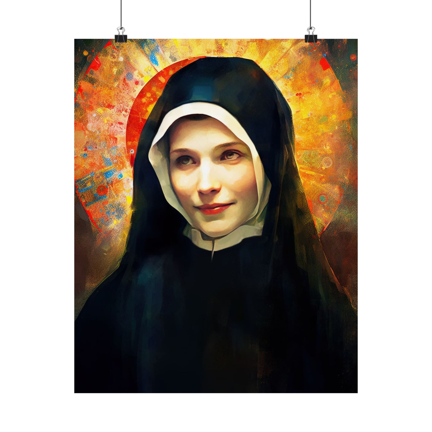 Saint Maria Faustina Kowalska Print - Sanctified Souls Print - Multiple Sizes - Premium Matte Vertical Posters