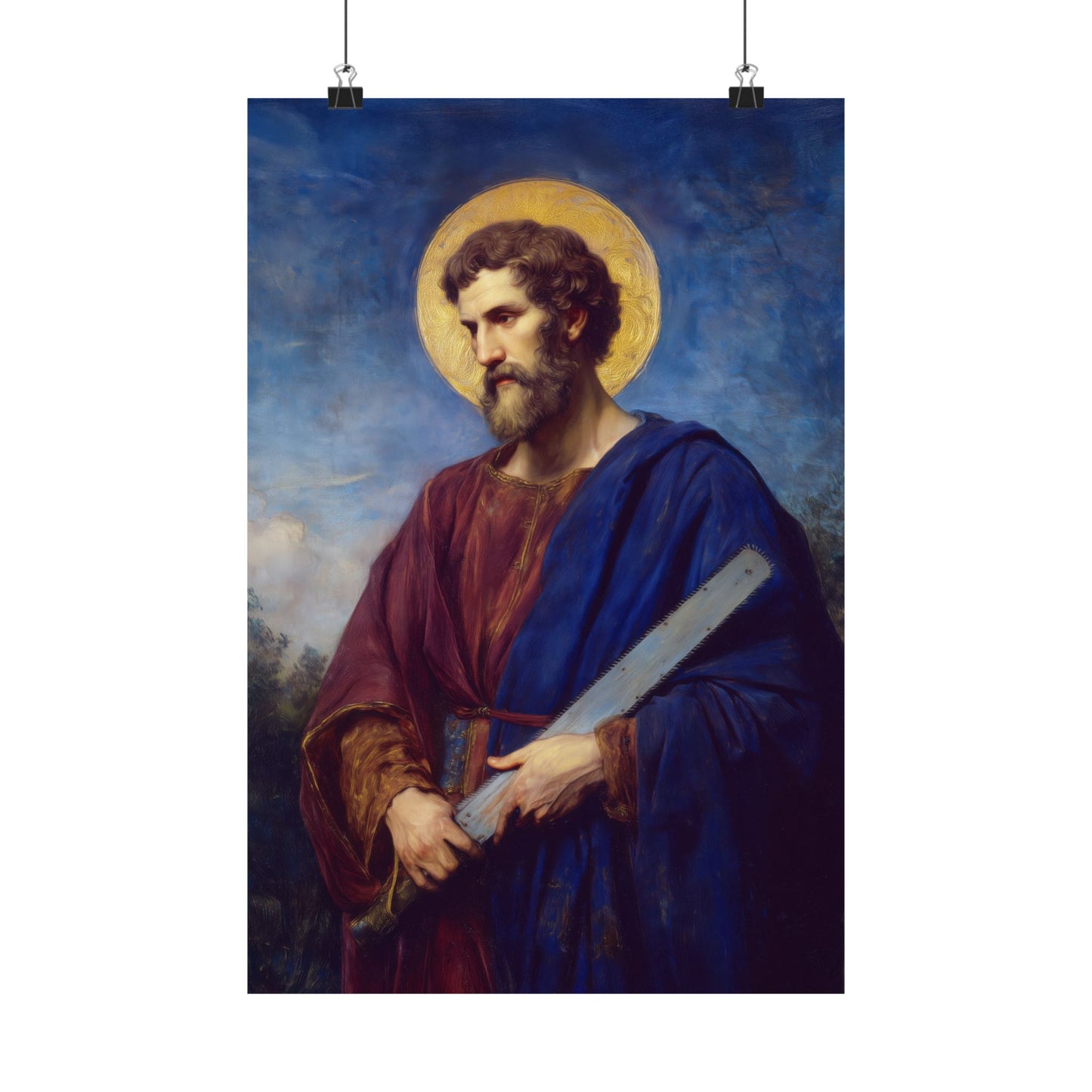 Saint Simon the Apostle  - Sanctified Souls Print - Multiple Sizes - Premium Matte Vertical Posters