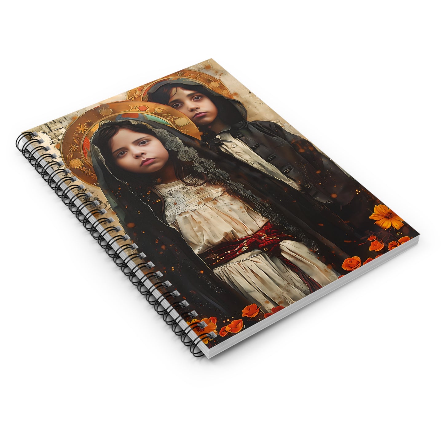 Saints Francisco and Jacinta Marto - Sanctified Souls Art - Religious Based Notebook - Spiral Notebook - Ruled Line