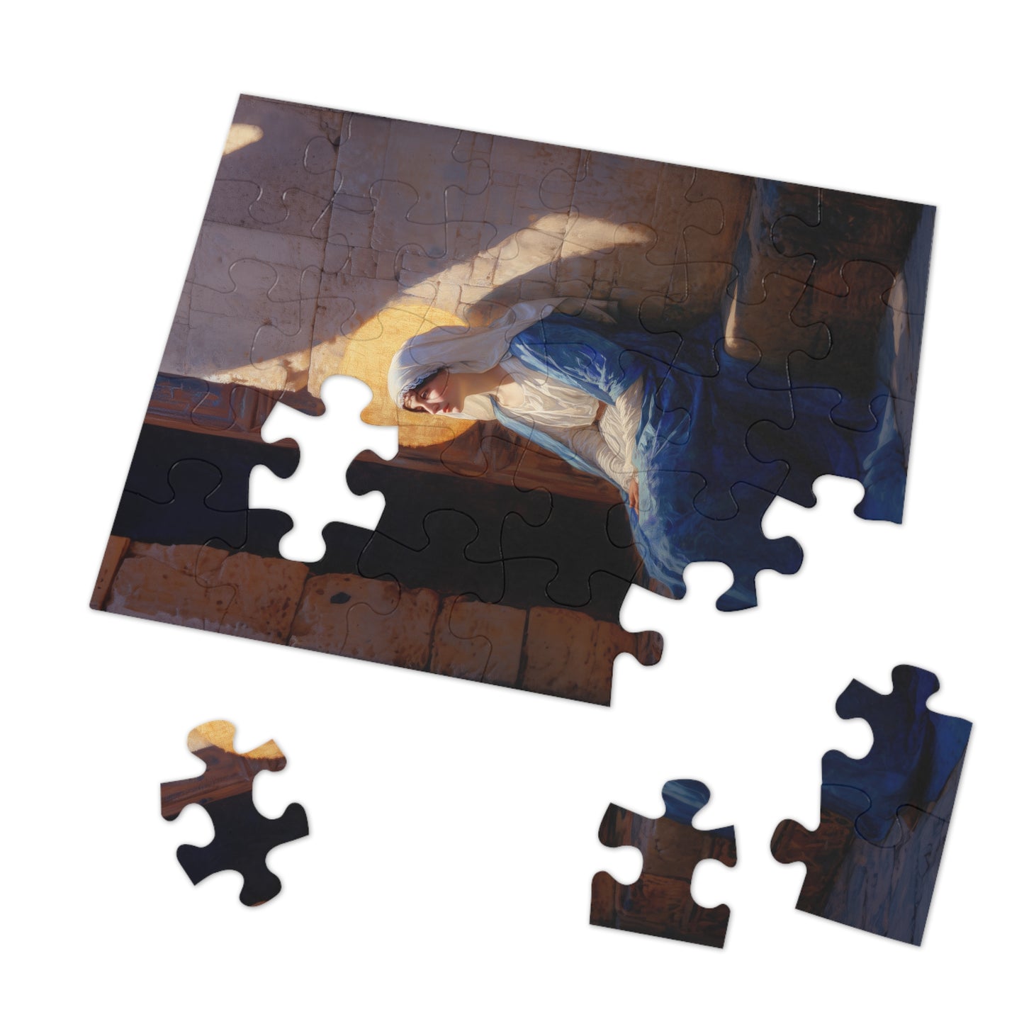 The Quiet Fiat That Split the Darkness, Mary's Yes - Puzzle & Keepsake Tin - Religious Jigsaw Puzzle (30, 110, 252, 500,1000-Piece)