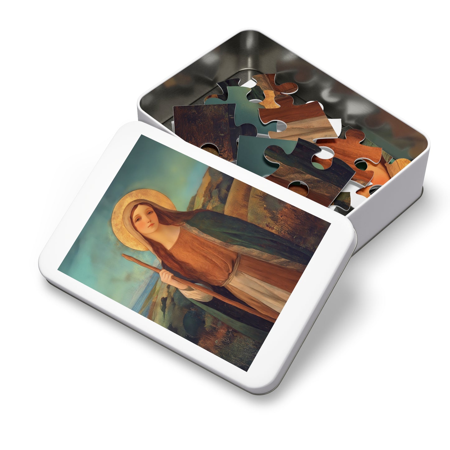 Saint Breage // Saint Breaca - Puzzle & Keepsake Tin - Religious Jigsaw Puzzle (30, 110, 252, 500,1000-Piece)