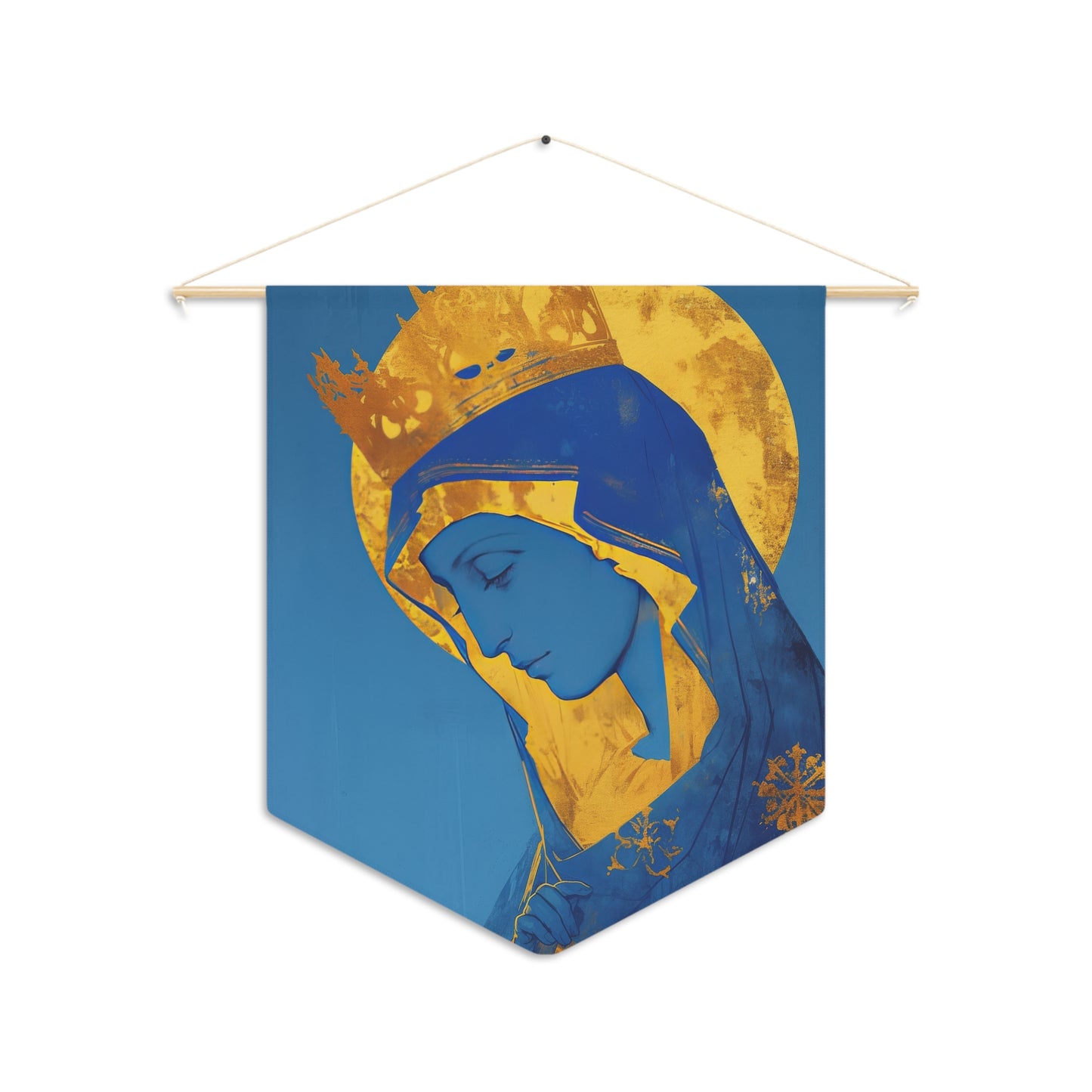Mother Mary - Light of All Faithful Pennant / Banner / Wall Hanging - Prayer room art - 18" x 21" - Catholic Gift