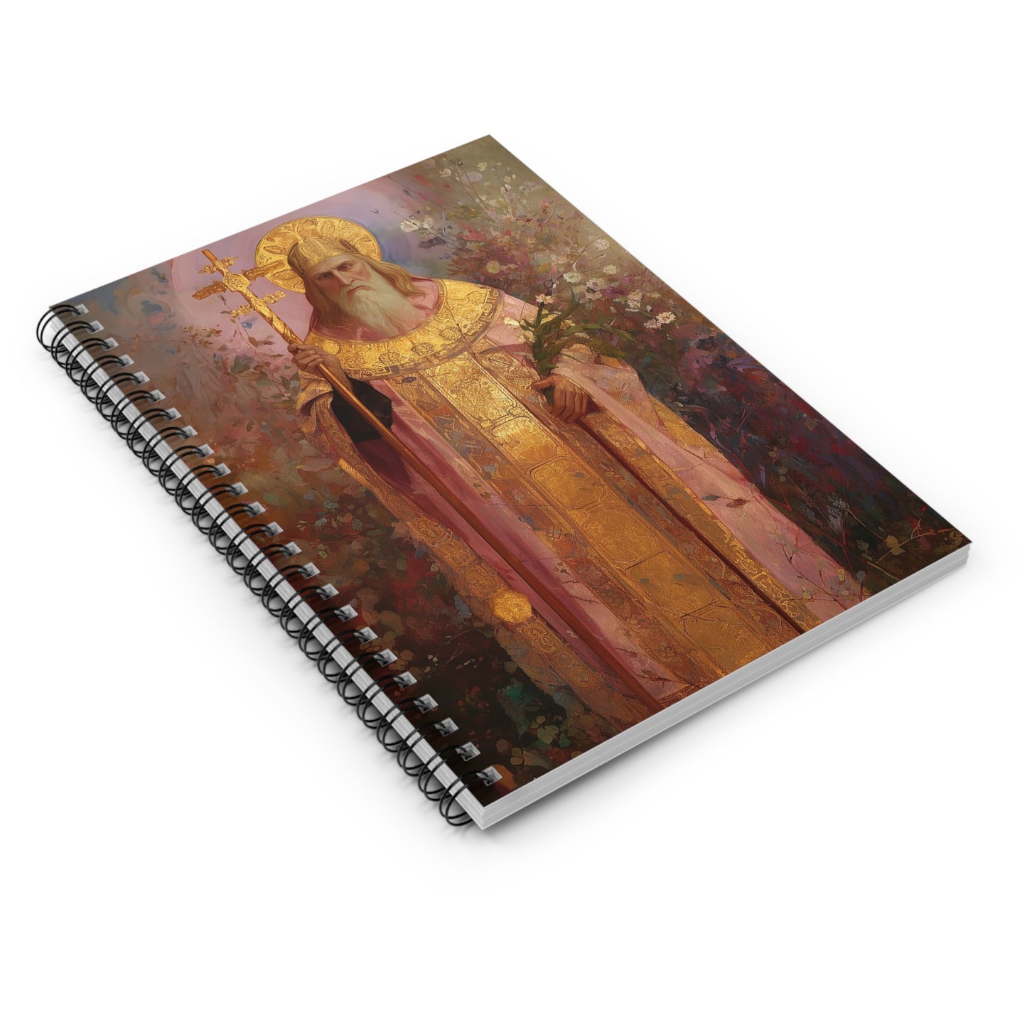 Saint Thorlak of Iceland Journal - Sanctified Souls Art - Religious Based Notebook - Spiral Notebook - Ruled Line