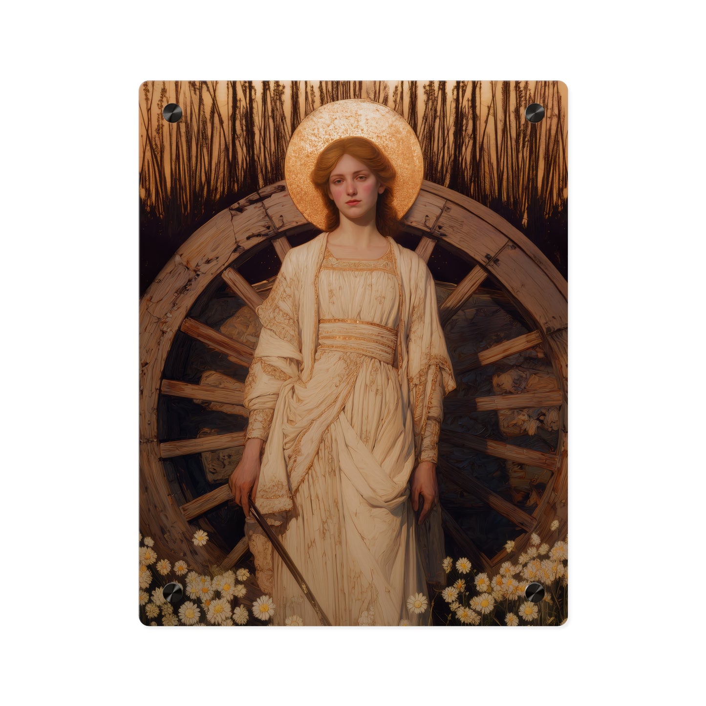Saint Catherine of Alexandria Wall Art Panel - Ready to Hang Acrylic Print - Catholic Saint Art - Patron Saint Print - No Frame needed