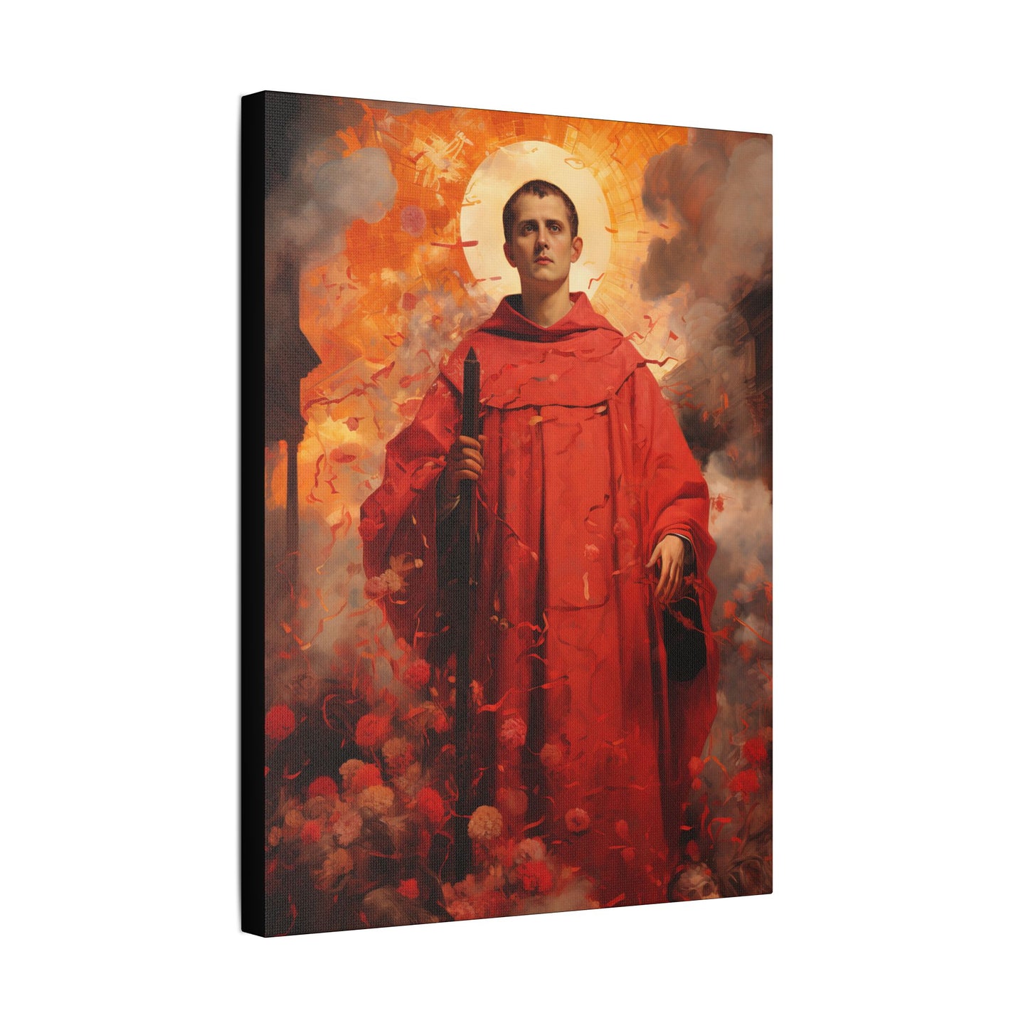 Saint Lawrence Deacon and Martyr Canvas Print - Multiple Sizes - Catholic Home art - Museum Wrapped Canvas - Sanctified Souls Print