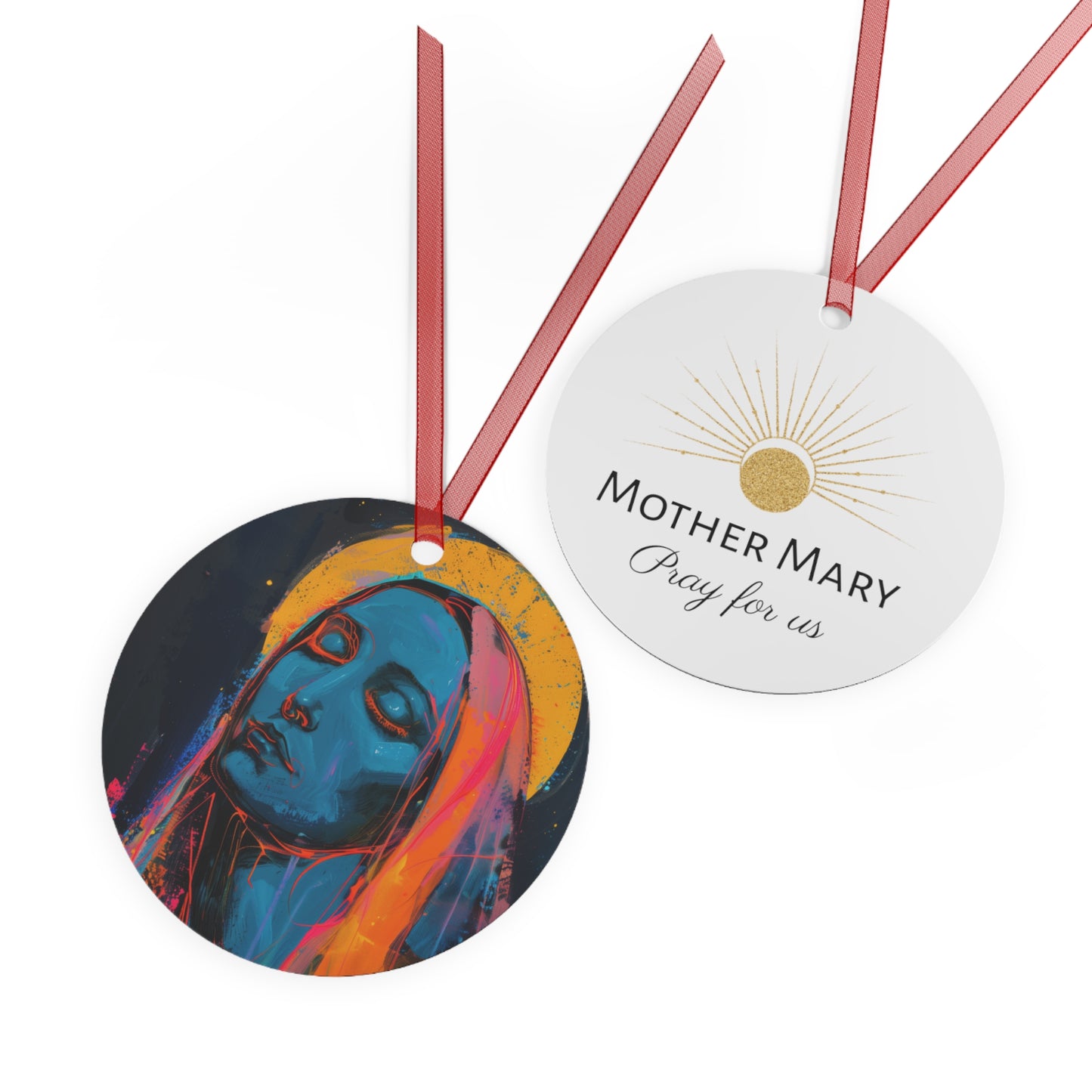 Mary, Mother of God - Mother of Eternal Wisdom Metal Ornament - Religious Holiday Christmas Ornament and Keepsake - Catholic Keepsake