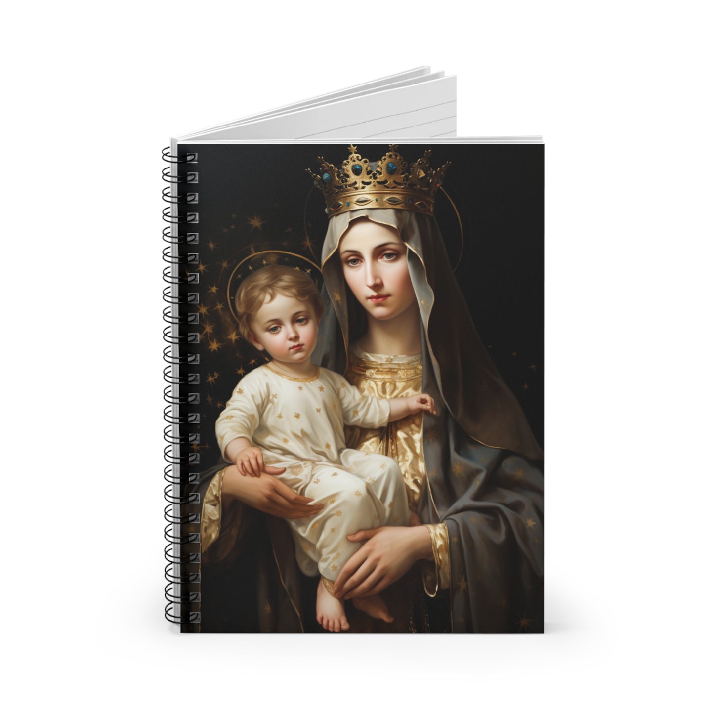 Our Lady of Mount Carmel - Sanctified Souls Art - Religious Based Notebook - Spiral Notebook - Ruled Line