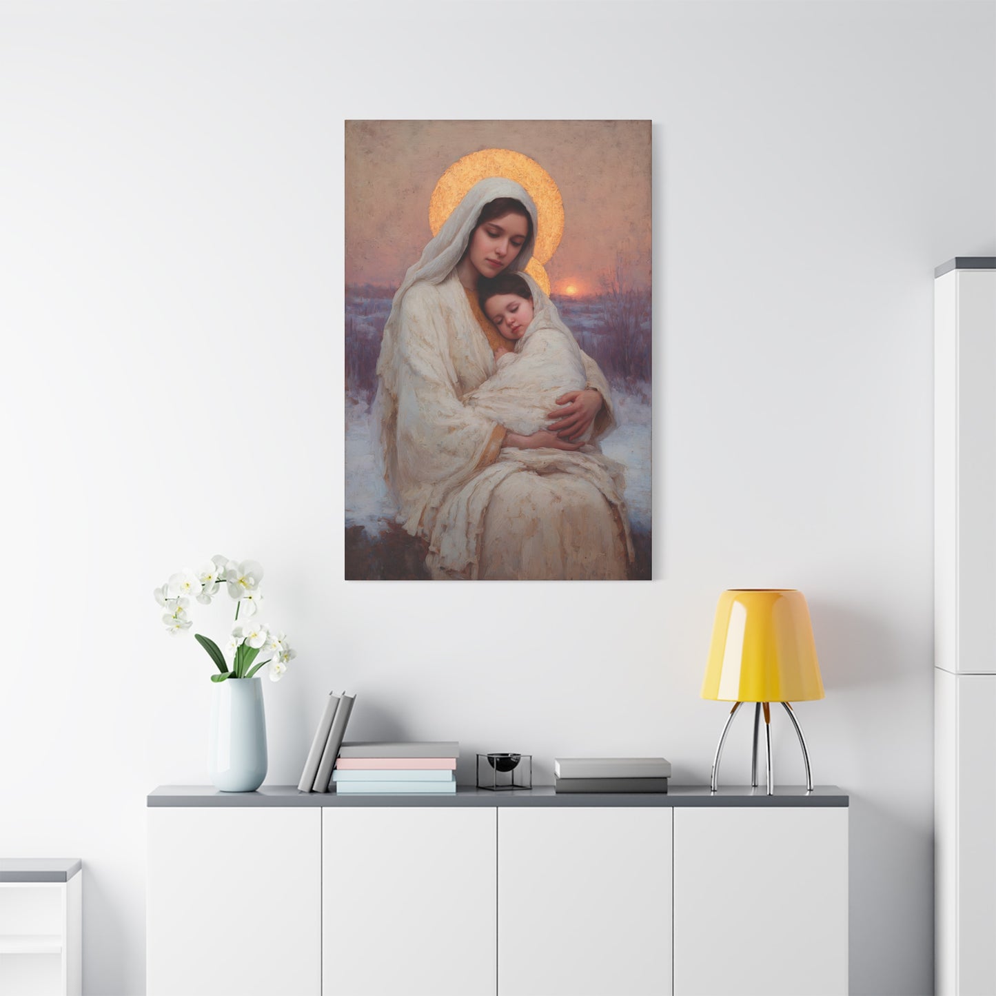 The Love That Stays - Mother Mary and the Christ Child - Gallery Wrapped Canvas - Print - Religious Art for your Home - Catholic Art Print
