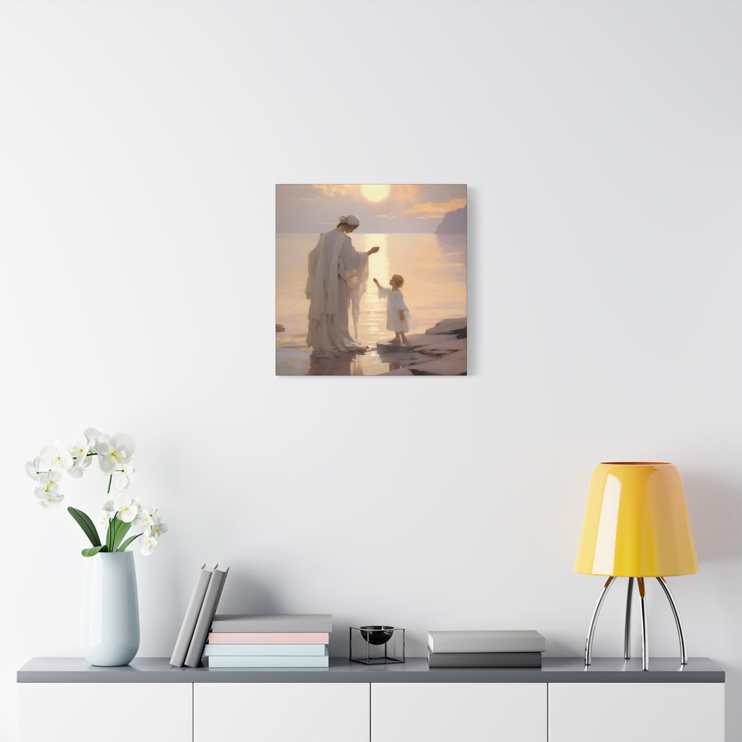 Divine Maternal Grace Museum Wrapped Canvas - Sanctified Souls Print - Mother & Child Nursery Art - New Mother - Religious Art for Mothers