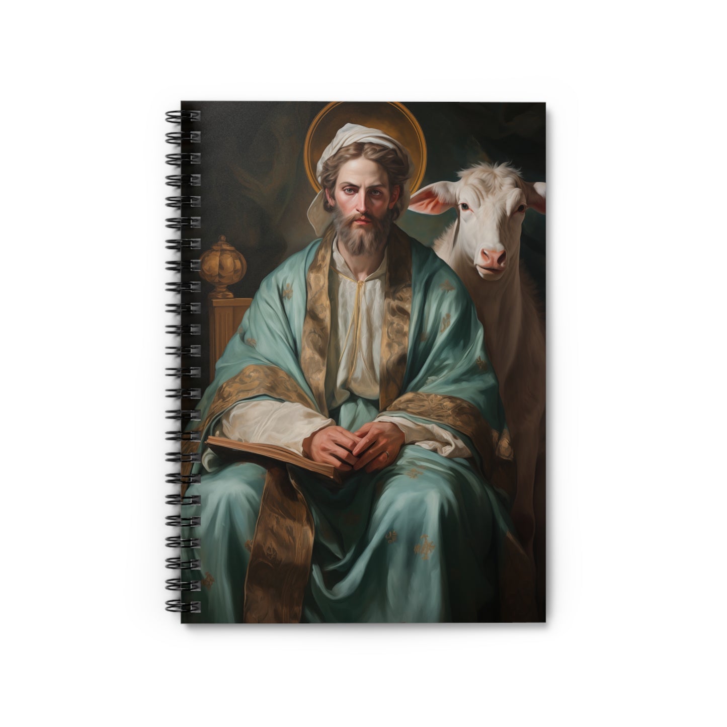 Saint Luke the Evangelist - Sanctified Souls Art - Religious Based Notebook - Spiral Notebook - Ruled Line