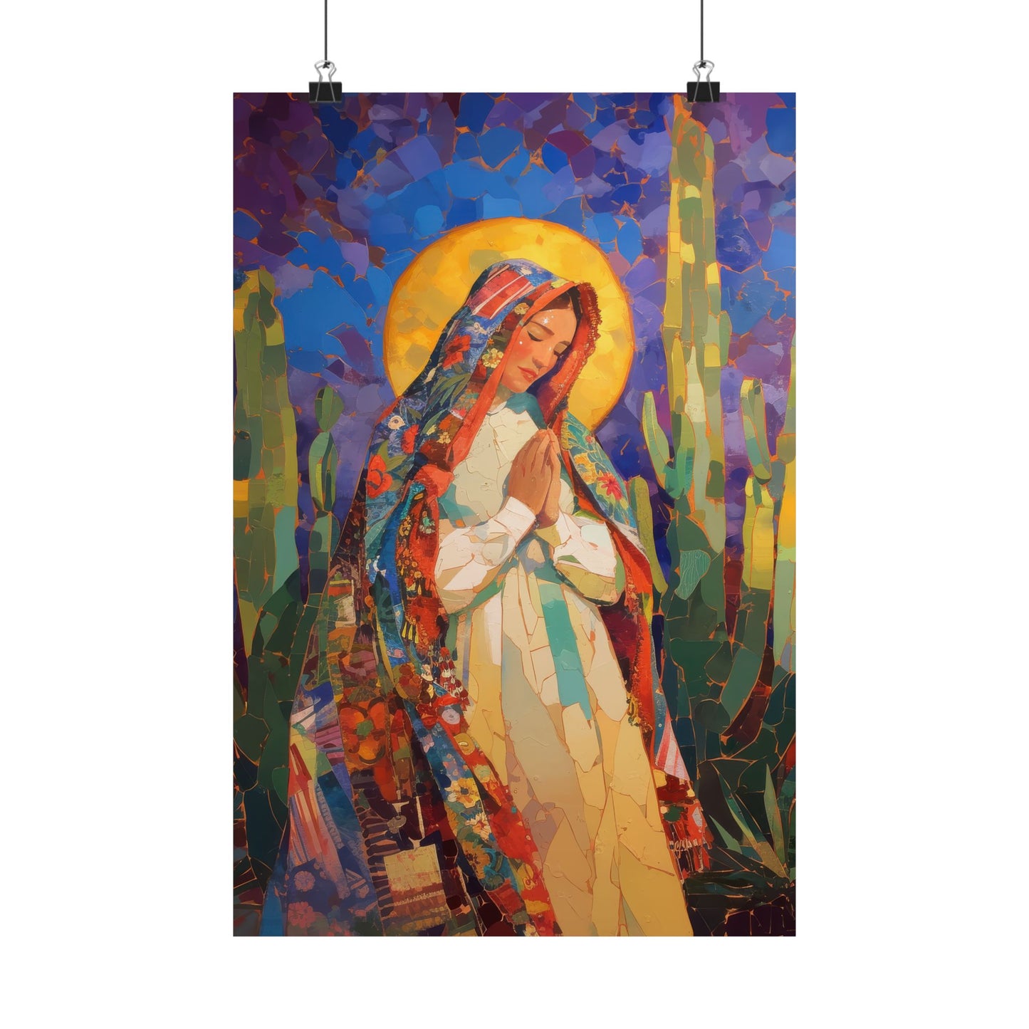 Radiant Light of Our Lady of Guadalupe Poster Print - Sanctified Souls Print - Multiple Sizes - Premium Posters - Catholic Art