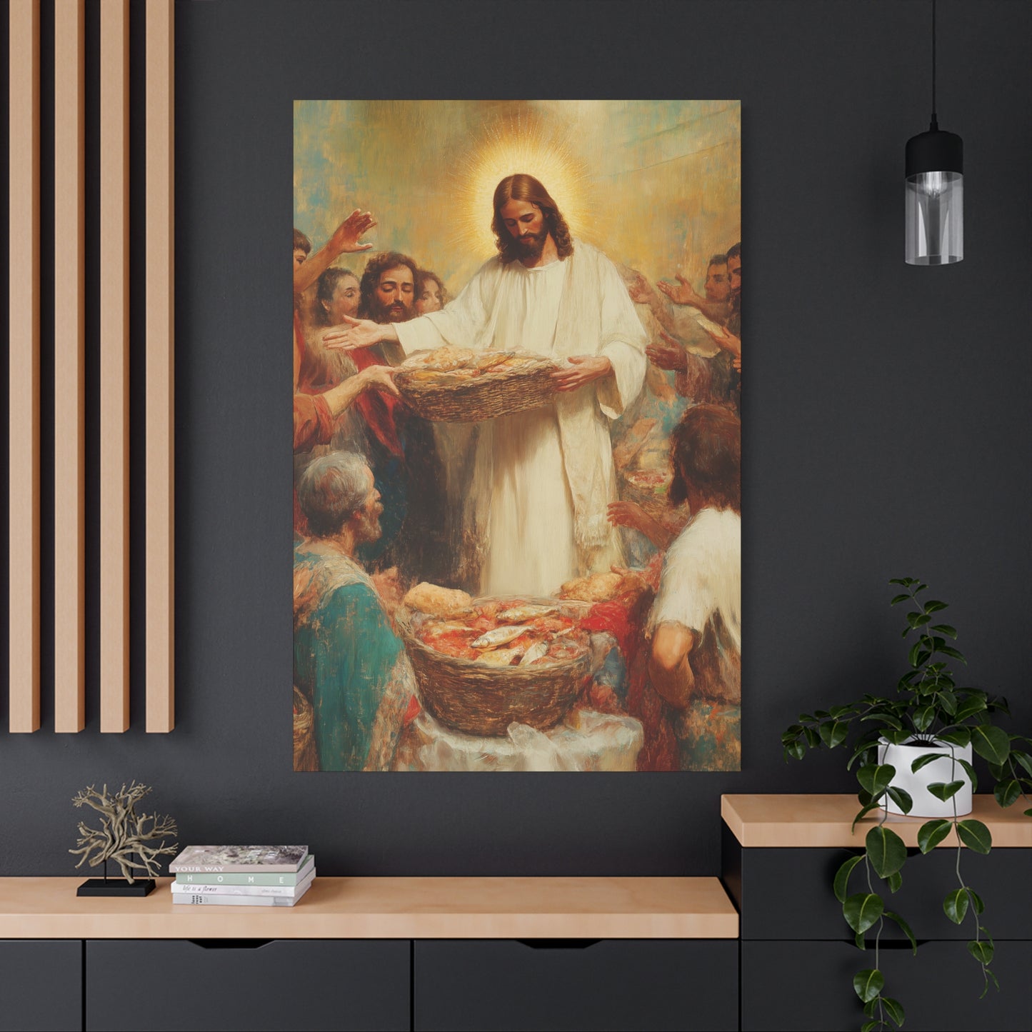 The Quiet Multiplication of Love : Loaves and Fishes - Gallery Wrapped Canvas - Print - Religious Art for your Home - Catholic Art