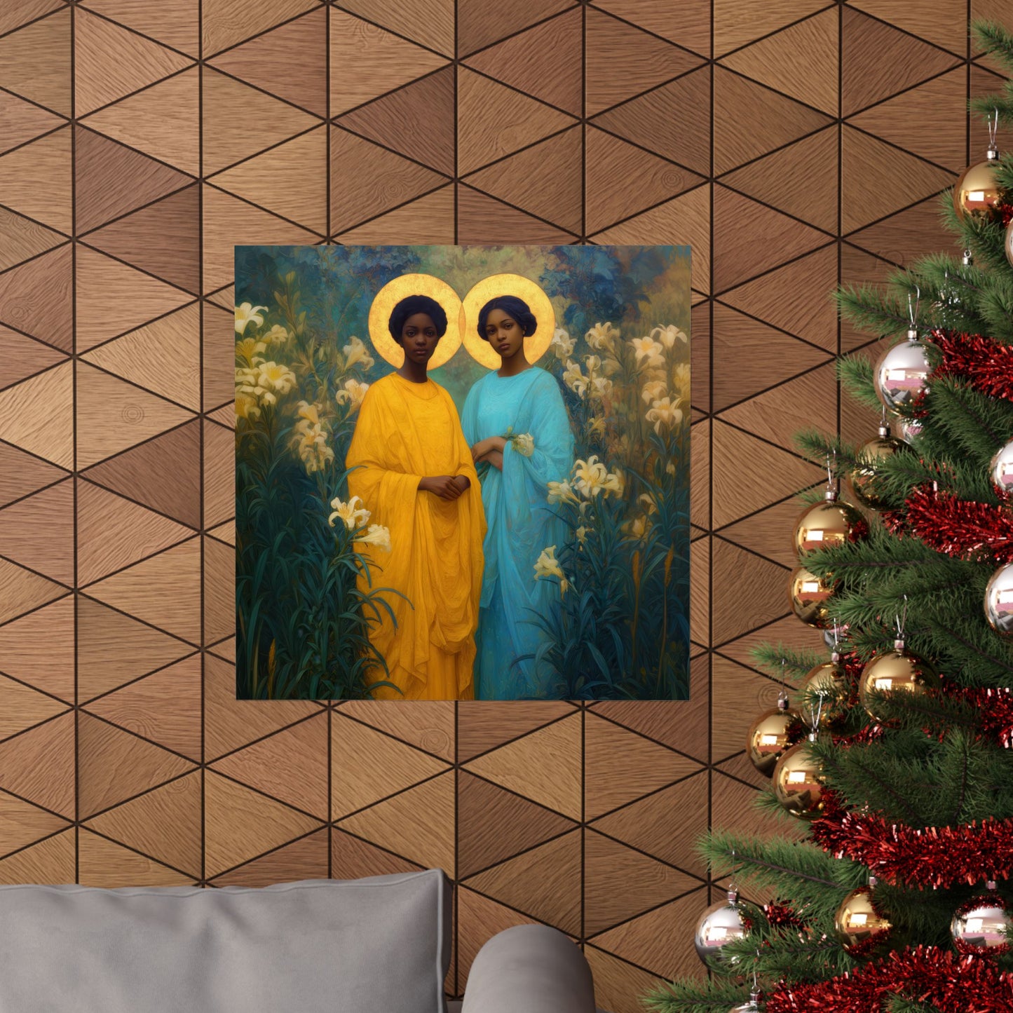 Saint Perpetua and Saint Felicity  - Sanctified Souls Print - Multiple Sizes - Premium Posters - Catholic Art - Christian Home Decor Artwork