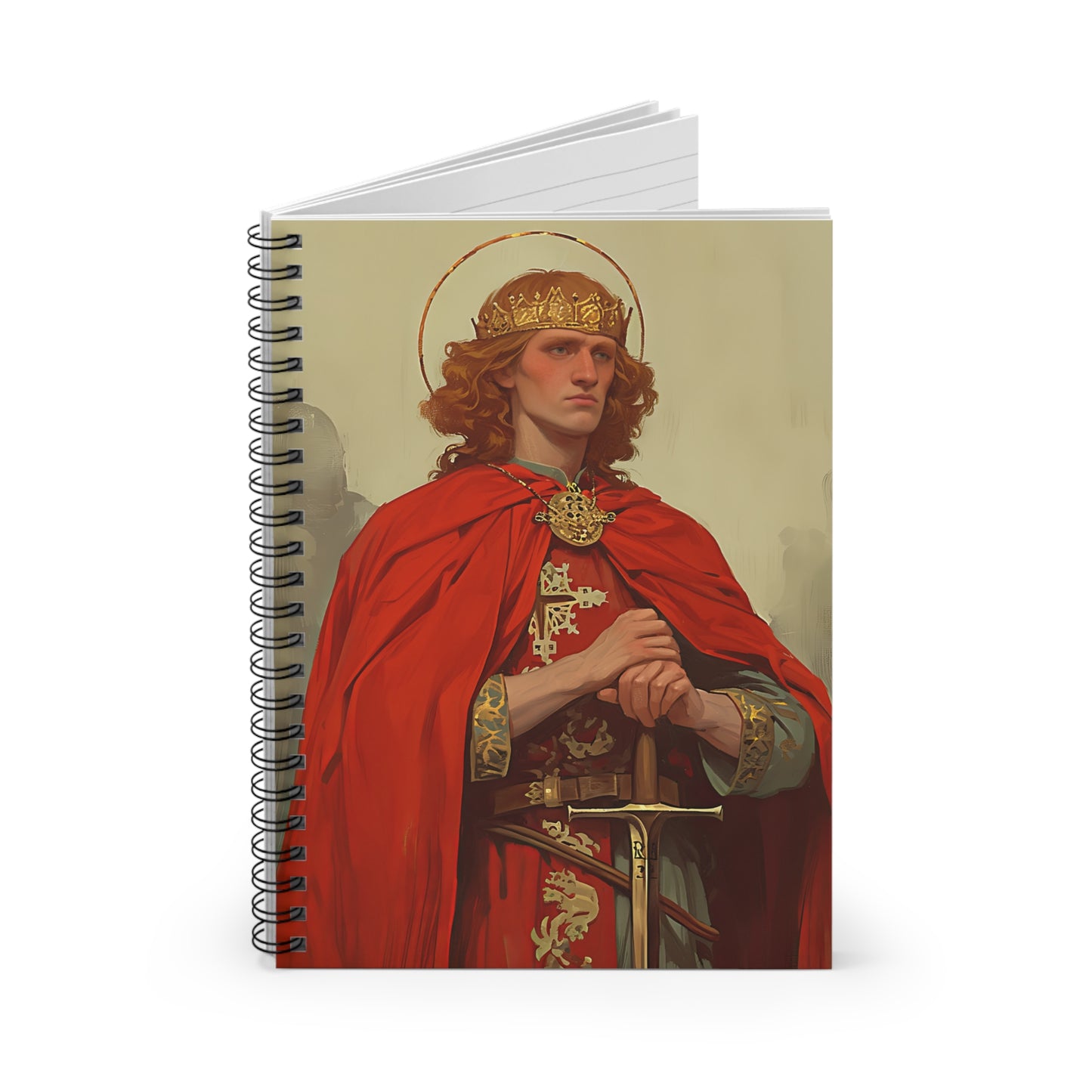 Saint Edward the Martyr Spiral Journal - Sanctified Souls Art - Religious Based Notebook - Spiral Notebook - Prayer Journal - Devotional