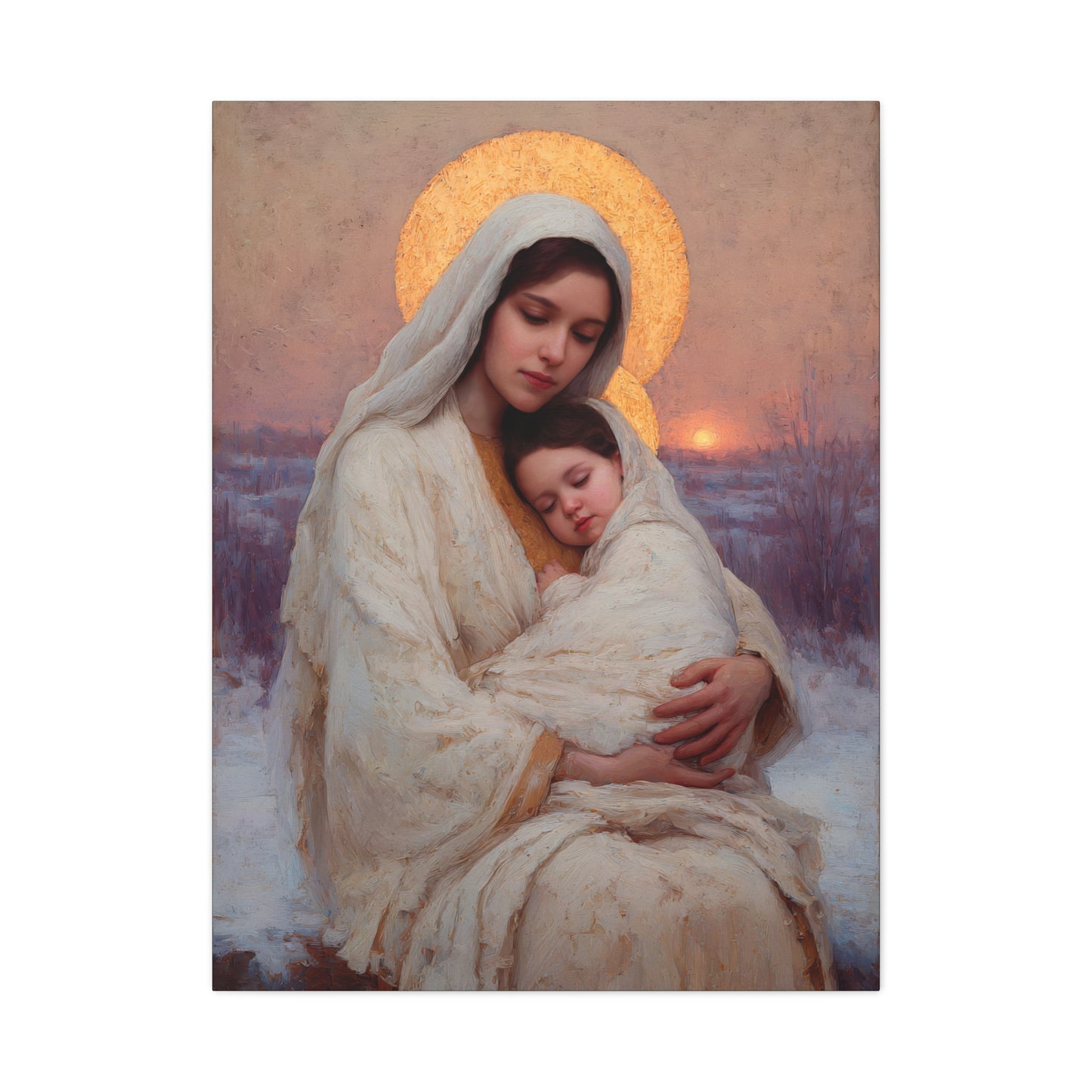 The Love That Stays - Mother Mary and the Christ Child - Gallery Wrapped Canvas - Print - Religious Art for your Home - Catholic Art Print