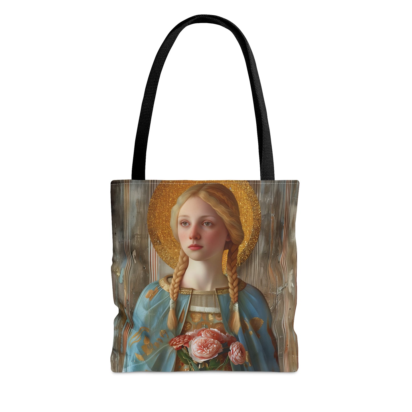 Saint Fina Tote Bag - Purse - Three sizes - Large Medium Small Faith Art Bag - Catholic faith carry-all purse - Double Sided