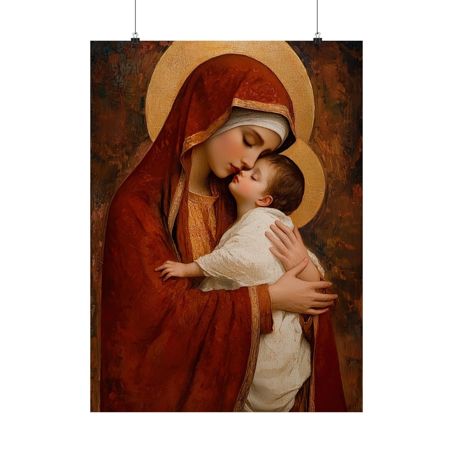 Our Lady of Tenderness - Mother Mary and the Christ Child - Marian Art - Sanctified Souls Print - Multiple Sizes - Premium Vertical Posters