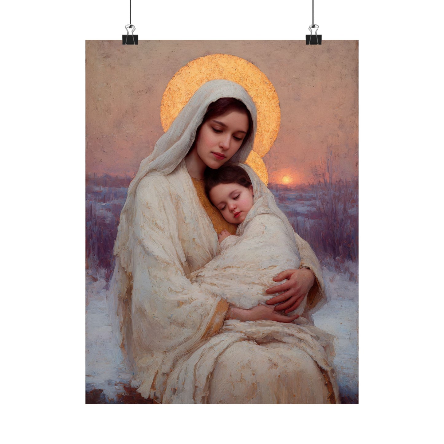 The Love That Stays - Mother Mary and the Christ Child - Sanctified Souls Print - Multiple Sizes - Premium Matte Vertical Posters