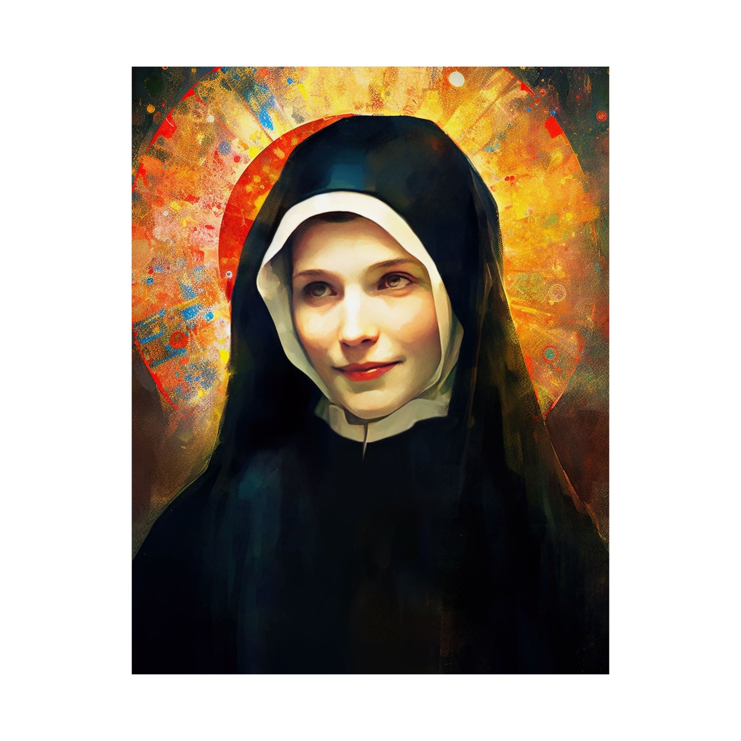 Saint Maria Faustina Kowalska Print - Sanctified Souls Print - Multiple Sizes - Premium Matte Vertical Posters