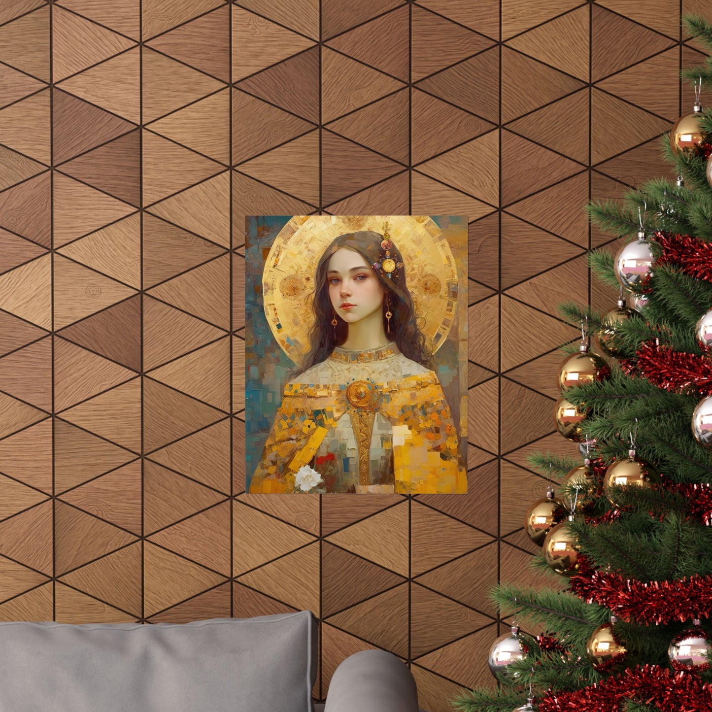 Saint Dymphna - Sanctified Souls Print - Multiple Sizes - Premium Matte Vertical Posters