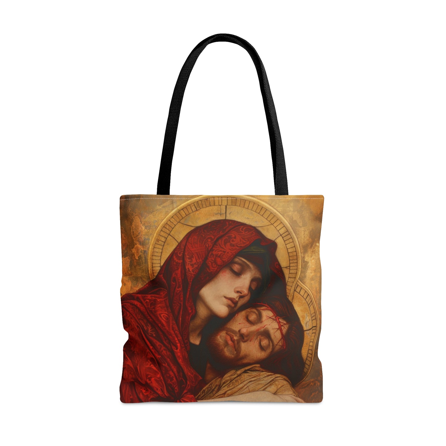 Eternal Sorrow - Mary's Mourning Beneath the Cross Tote Bag - Large Medium Small Faith Art Bag - Catholic Faith Purse - Religious