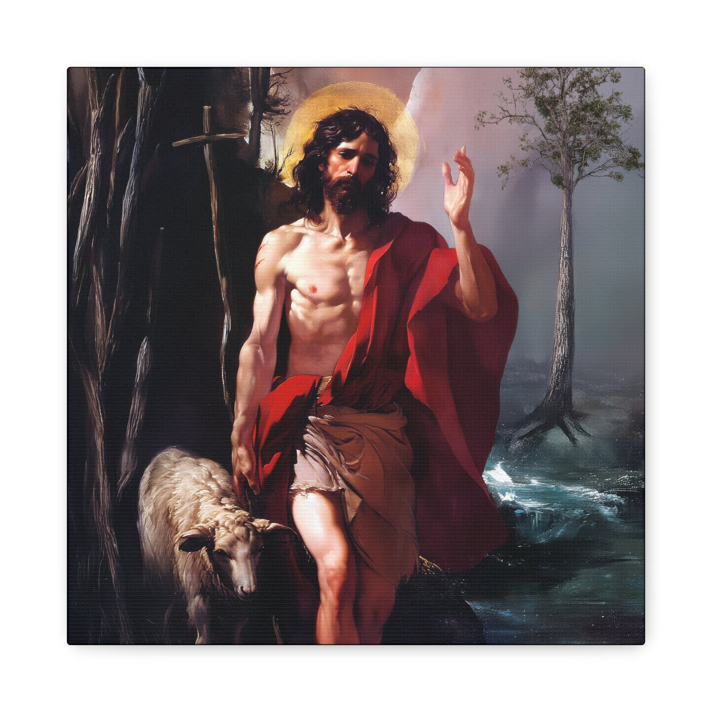 Saint John the Baptist -  Museum Wrapped Canvas - Sanctified Souls Print - Religious Art for your Home - Catholic Patron Saint Art