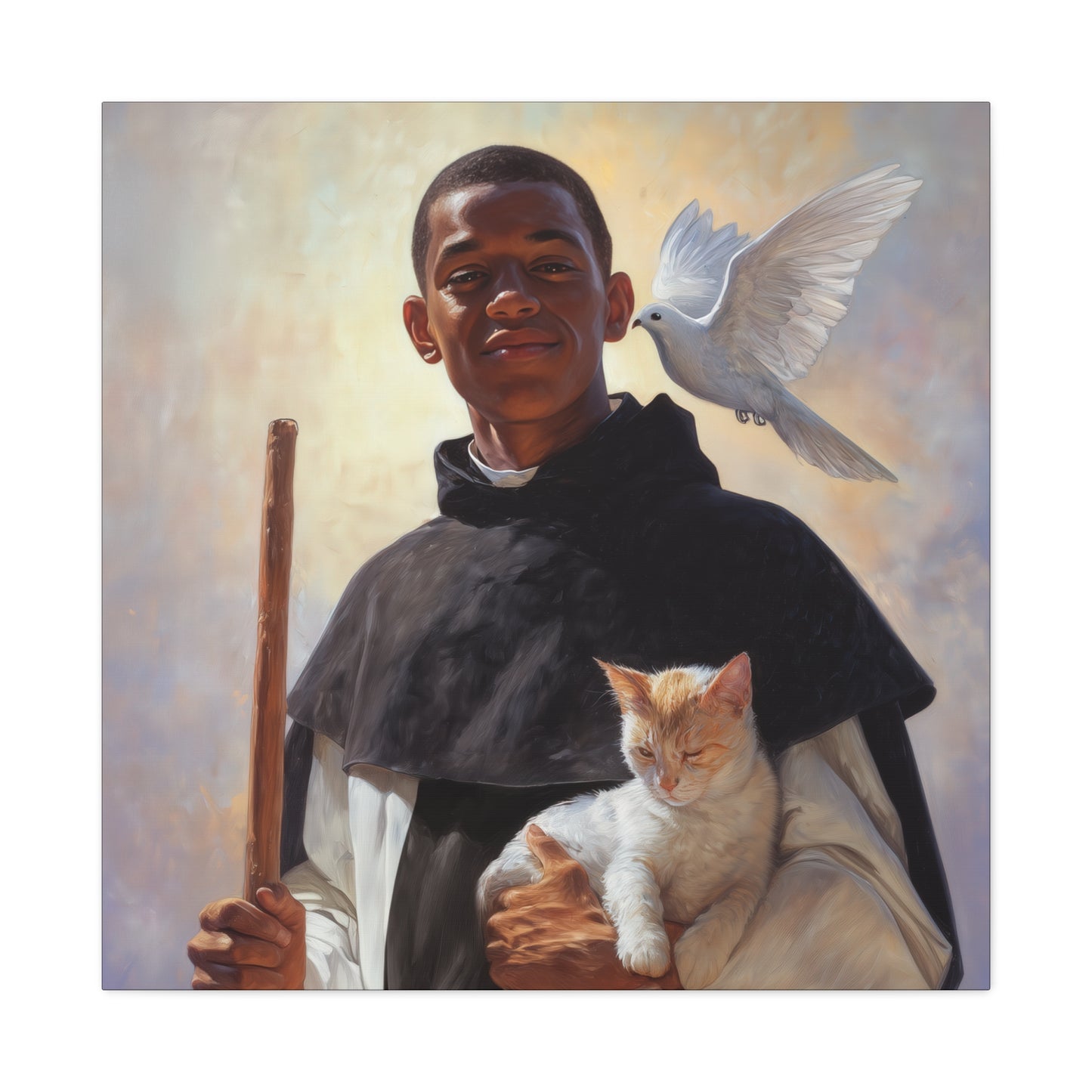 Saint Martin de Porres - Gallery Wrapped Canvas - Print - Religious Art for your Home - Catholic Art