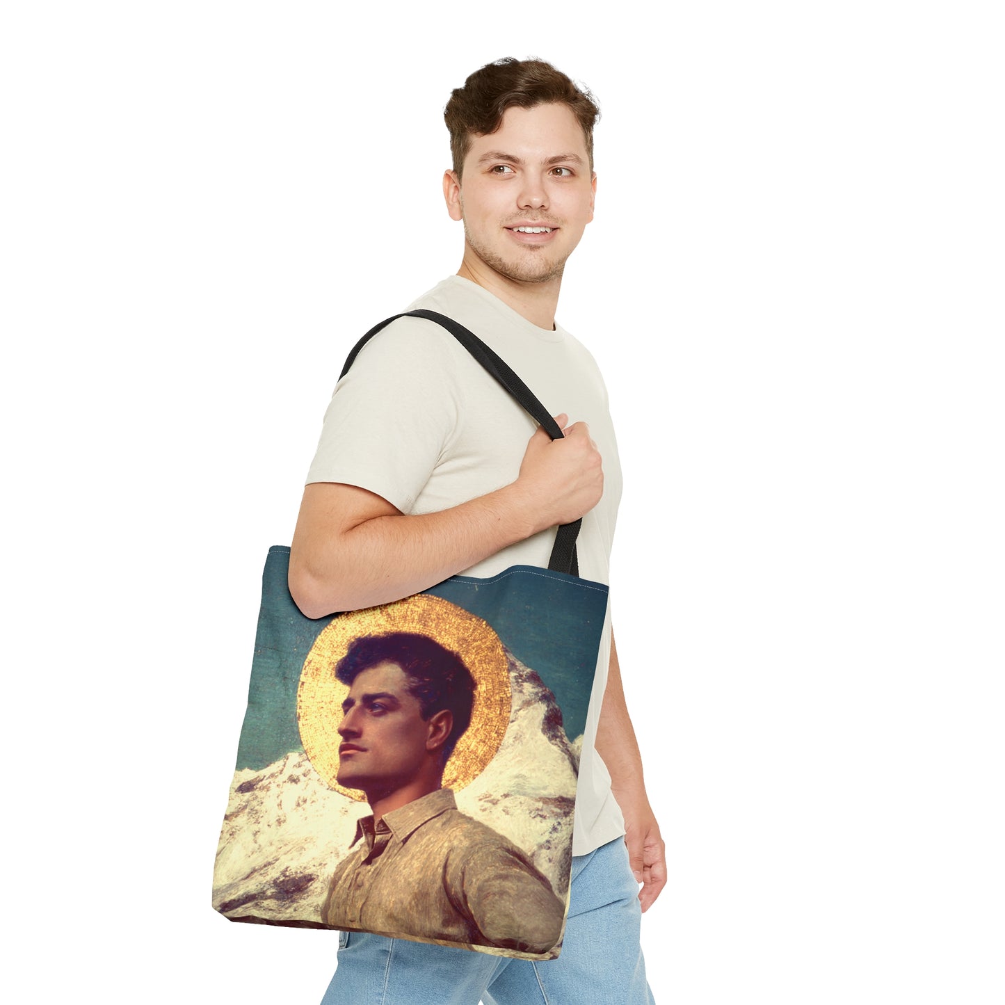 Saint Pier Giorgio Frassati - Tote Bag - Large Medium Small Faith Art Bag - Bible Study Faith Purse - Double Sided