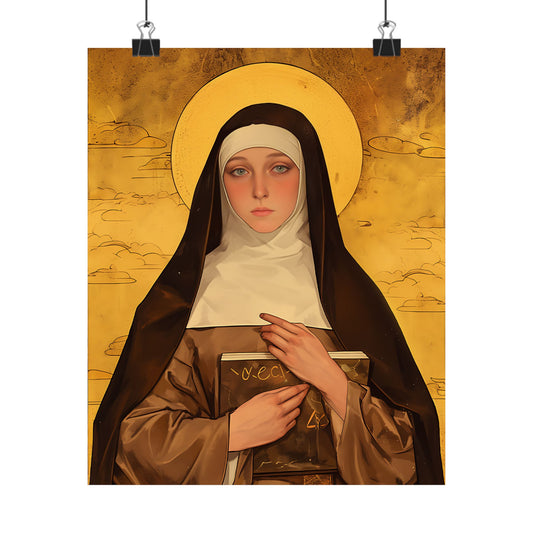 Saint Catherine of Bologna Poster Print - Sanctified Souls Print - Multiple Sizes - Premium Posters - Catholic Art for your home