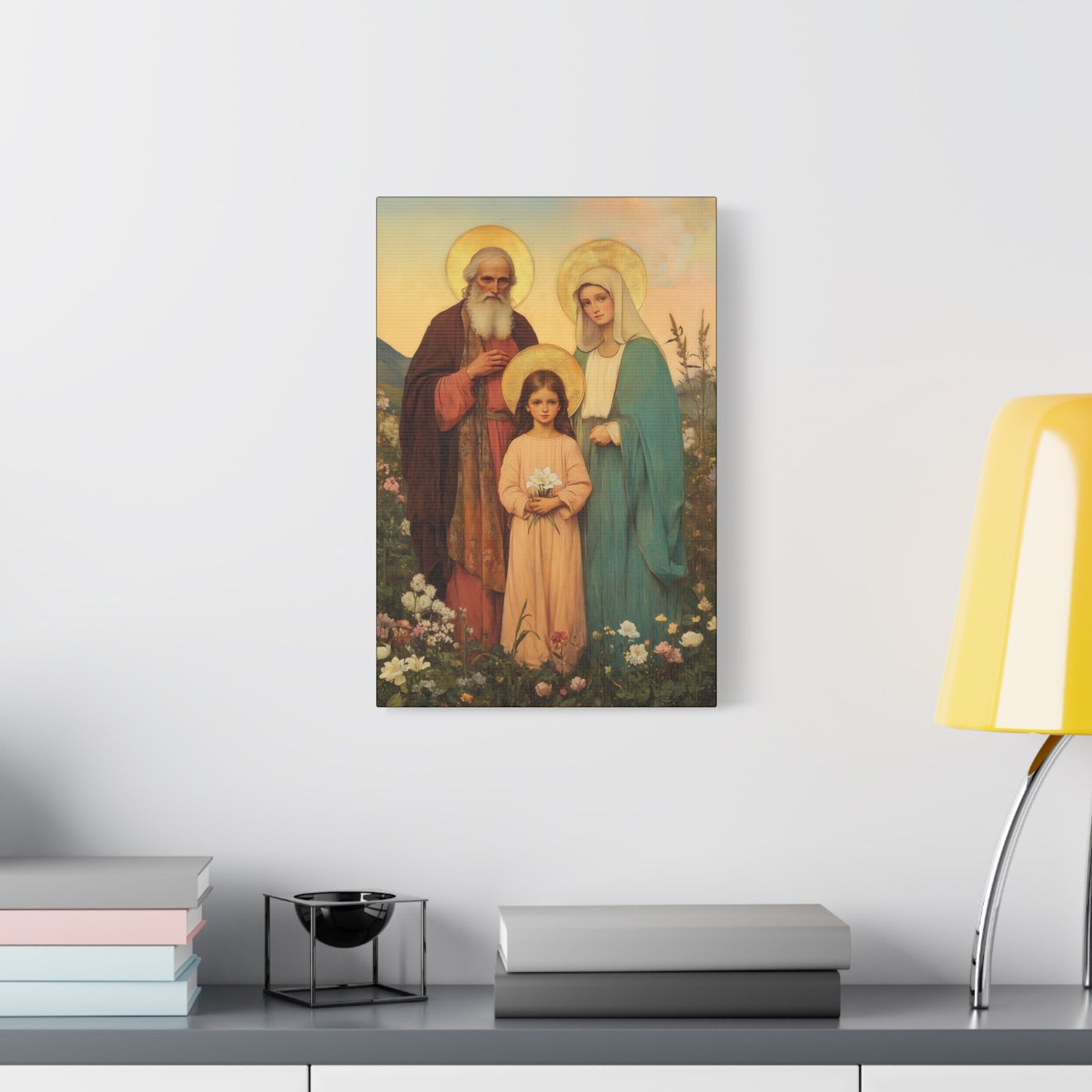 Saints Joachim and Anne with Young Mary - Gallery Wrapped Canvas - Print - Religious Art for your Home - Catholic Art