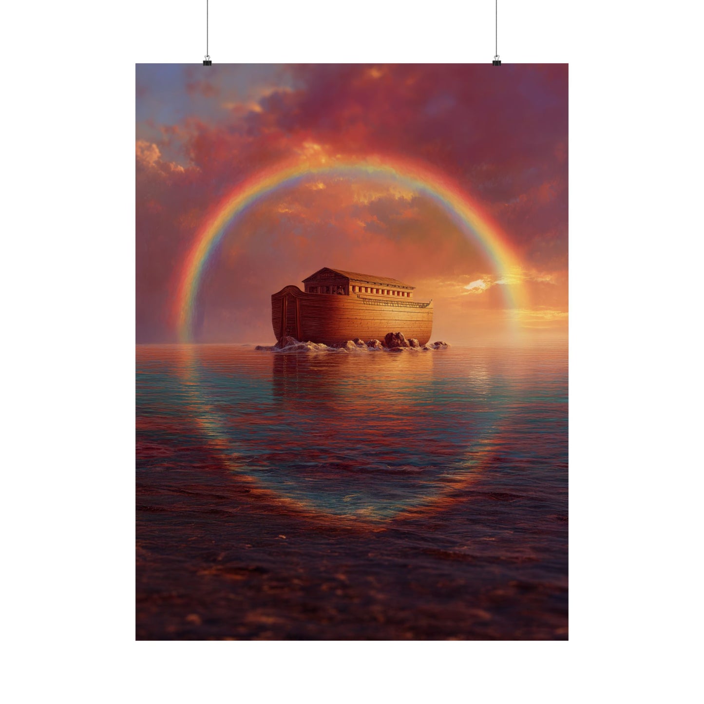Sheltered Beneath the Covenant Sky - Noah's Ark - Sanctified Souls Print - Multiple Sizes - Premium Matte Vertical Posters