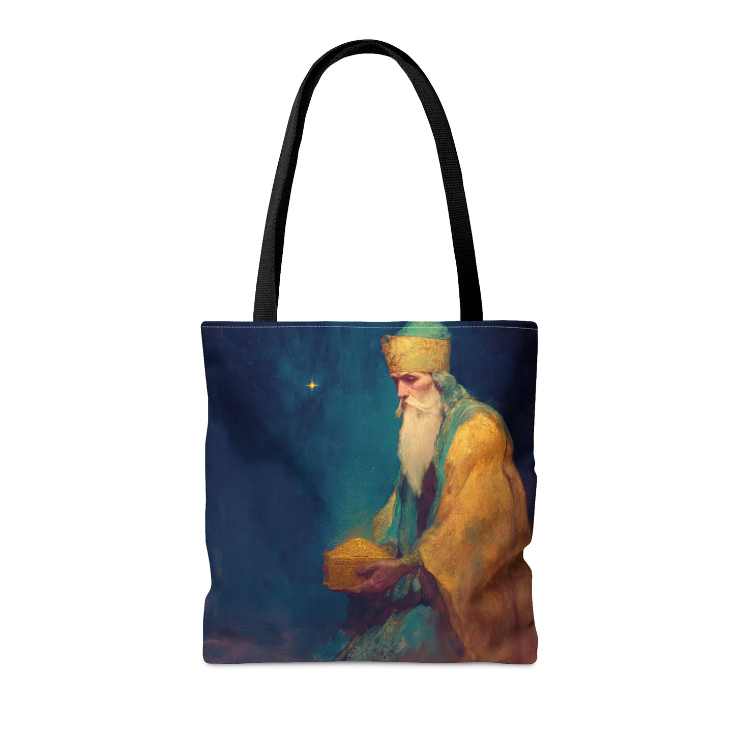 Caspar and the Offering of Worship - 3 Wise Men - Tote Bag - Large Medium Small Faith Art Bag - Re usable Tote Purse - Double Sided