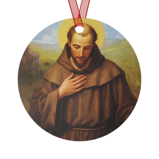 Saint Francis of Assisi Ornament - Religious Holiday Christmas Ornament and Keepsake - Double sided Keepsake Religious Ornament