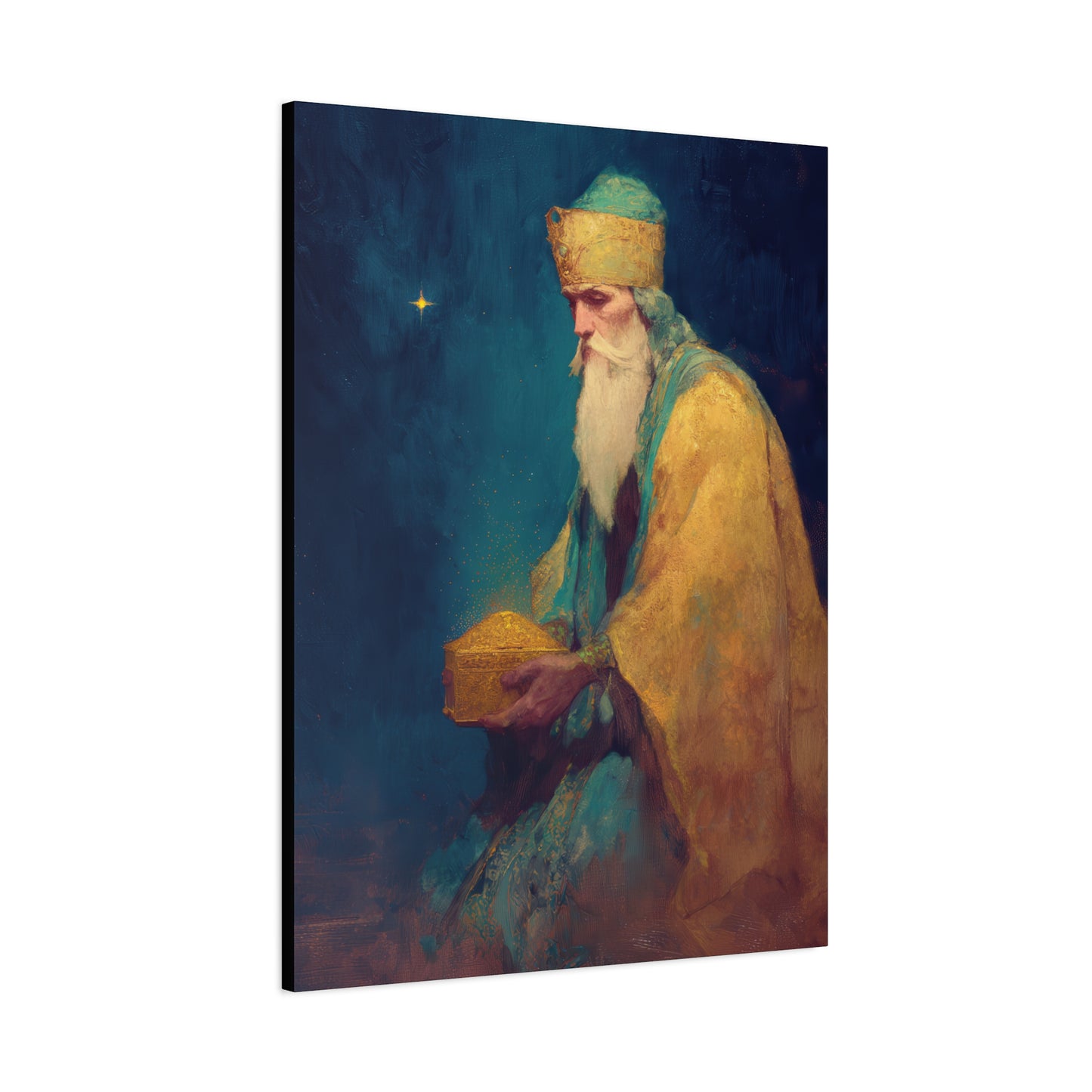 Caspar and the Offering of Worship - 3 Wise Men - Gallery Wrapped Canvas - Print - Religious Art for your Home - Catholic