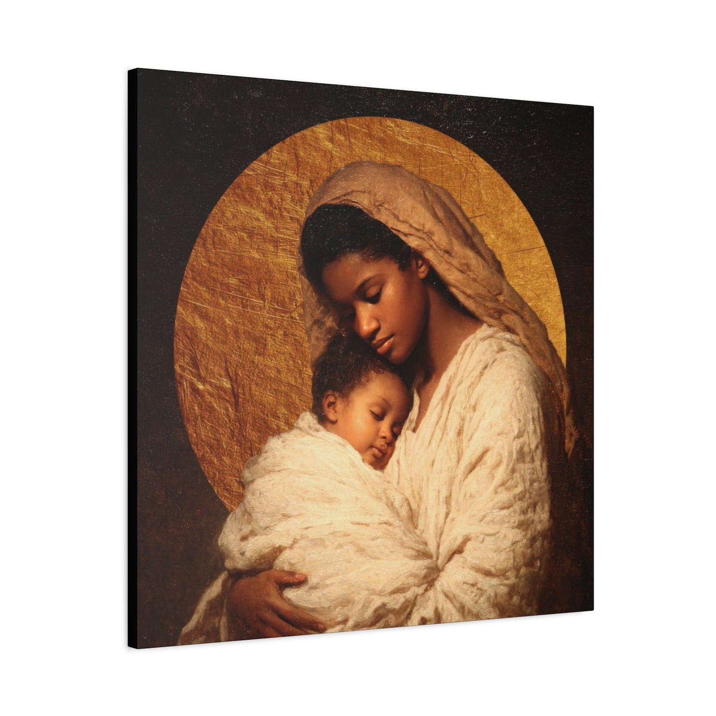 Our Lady of the Manger - Mother Mary and the Christ Child - Gallery Wrapped Canvas - Print - Religious Art for your Home - Catholic