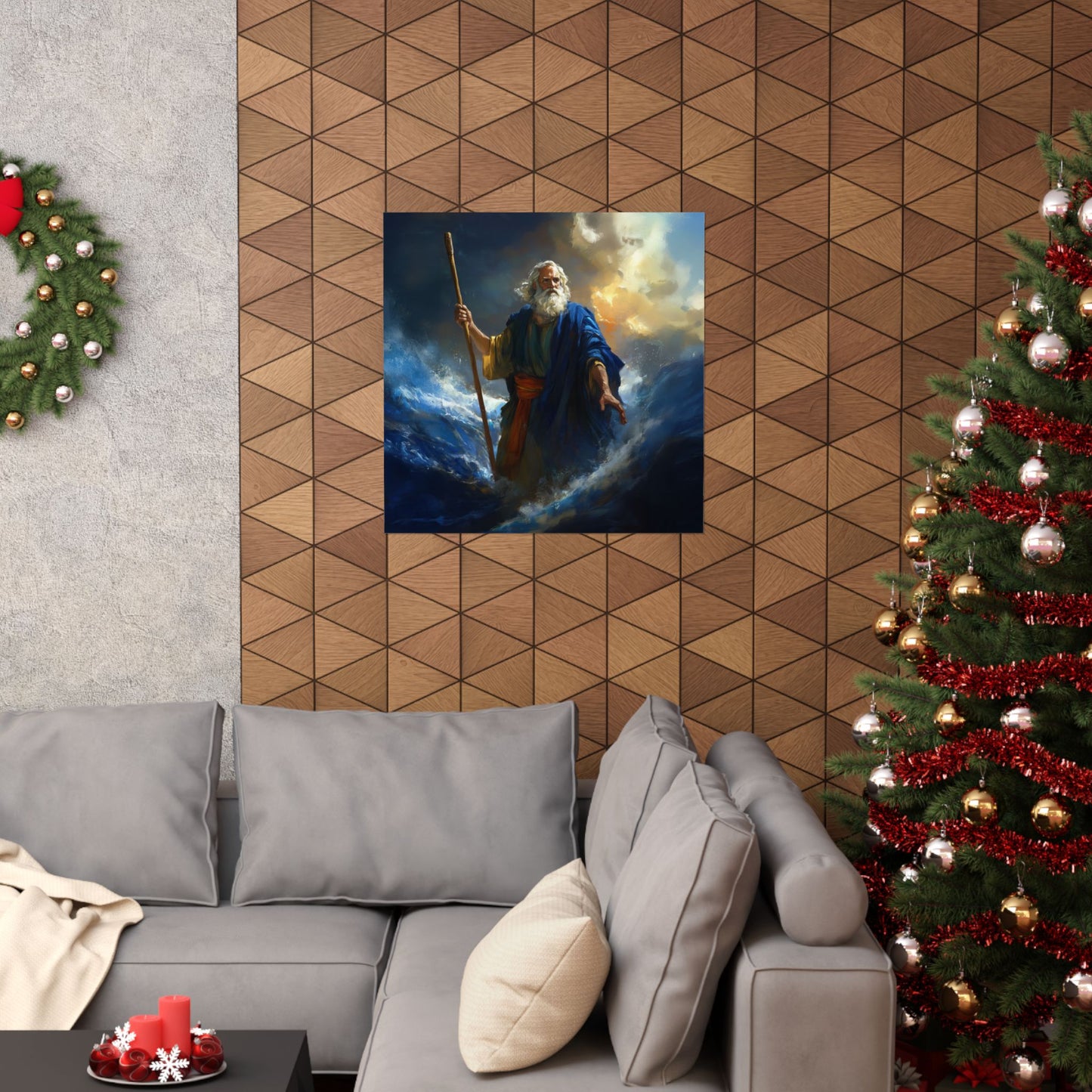 Moses Before the Trembling Sea - Sanctified Souls Print - Multiple Sizes - Premium Matte Vertical Posters