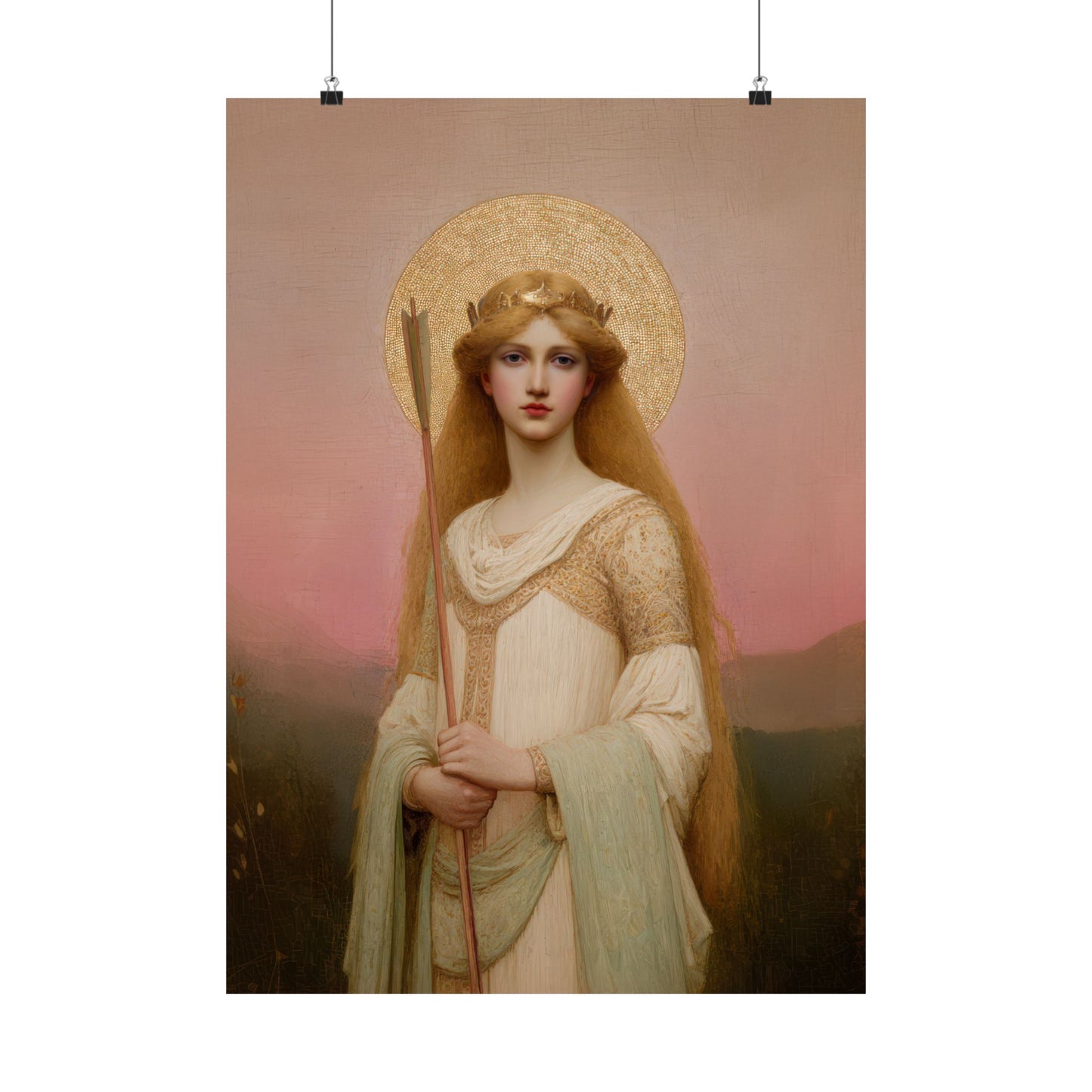 Saint Ursula -  Catholic Art - Multiple Sizes - Premium Posters - Catholic Art - Christian Home - Catholic Saint Art