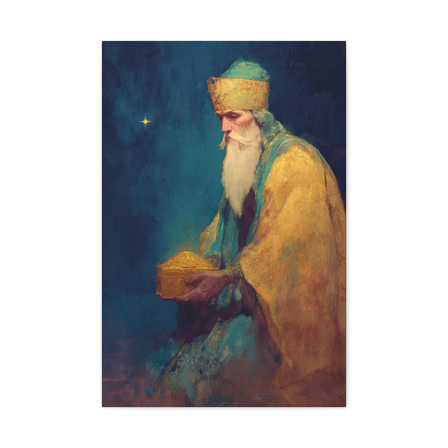 Caspar and the Offering of Worship - 3 Wise Men - Gallery Wrapped Canvas - Print - Religious Art for your Home - Catholic