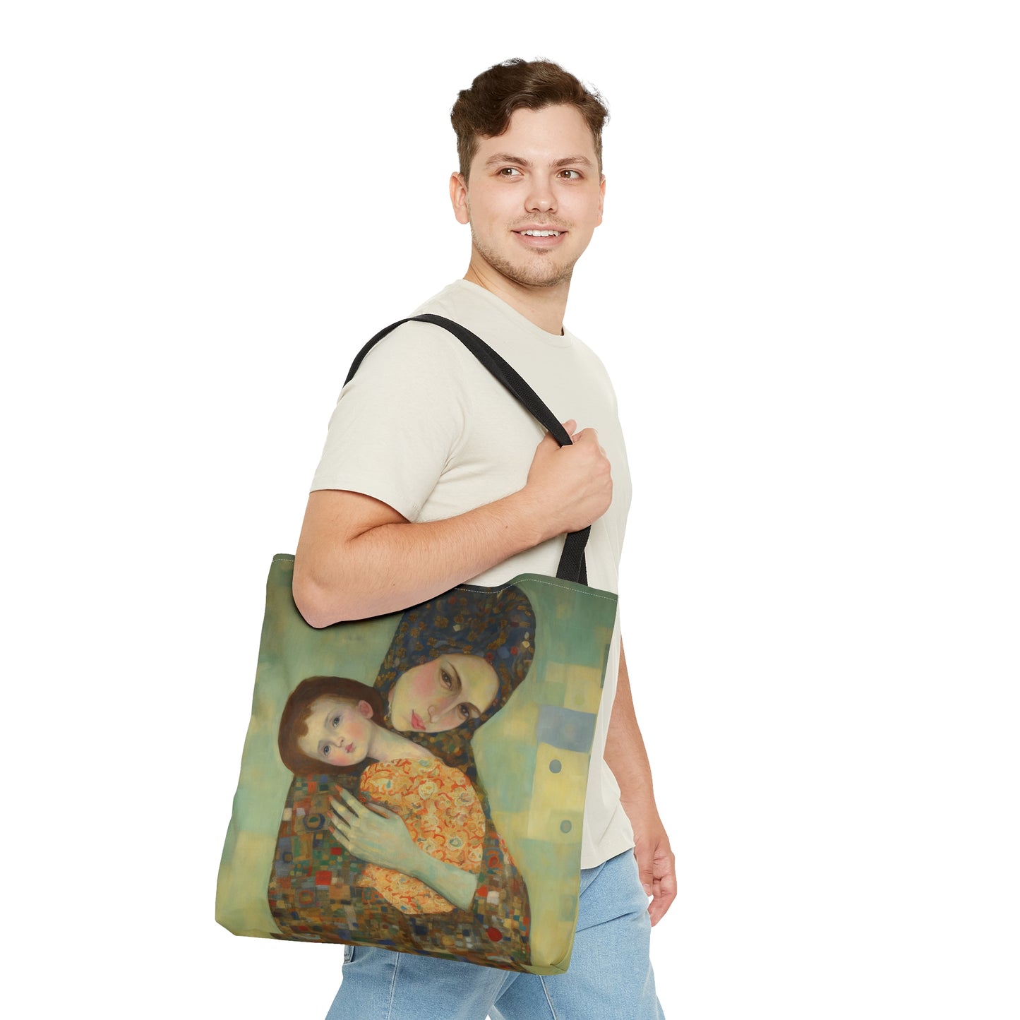 Cherished Blessing - Mary with Her Son Tote Bag - Large Medium Small Faith Art Bag - Re usable Tote Purse - Double Sided - Catholic Art Bag