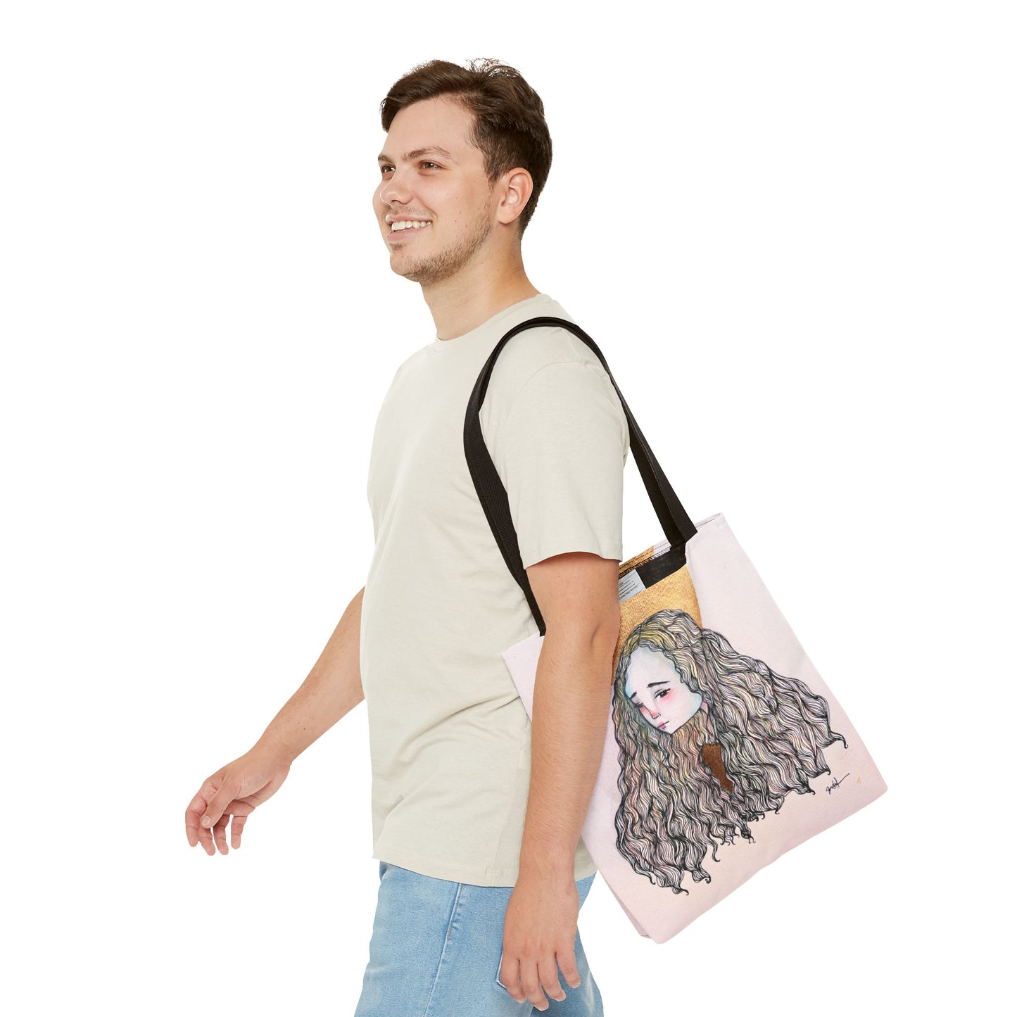 Saint Philomena Tote - Hand-Drawn Catholic Art - Prayer Bag | Christian Devotional Tote | Sanctified Solocosmo Religious Tote