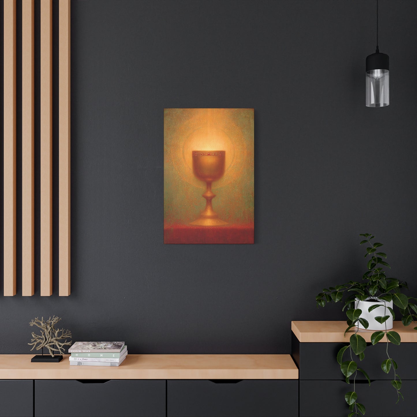 Chalice of the Lamb, Light of the World - The Holy Grail - Gallery Wrapped Canvas - Print - Religious Art for your Home - Catholic Art