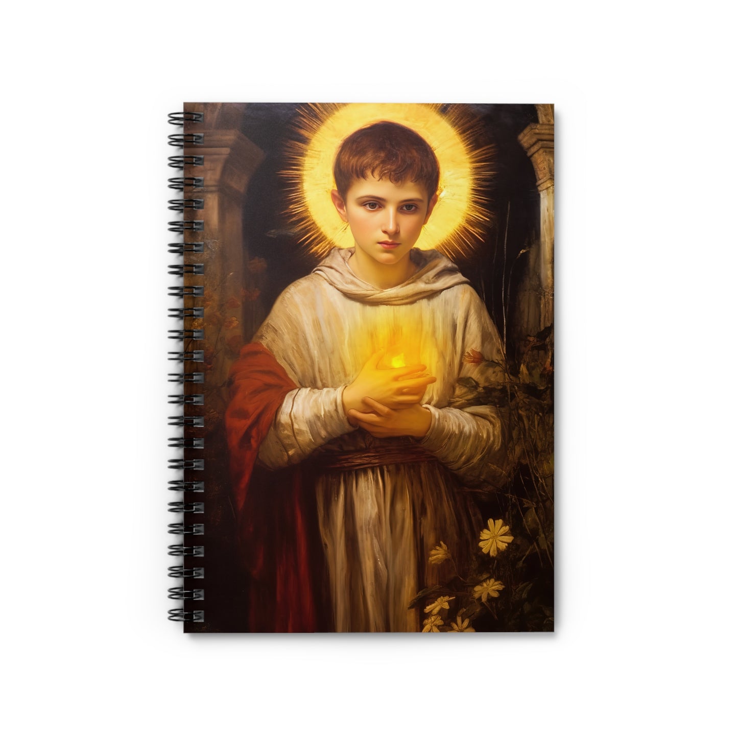 Saint Tarsicius Journal - Sanctified Souls Art - Religious Based Notebook - Spiral Notebook - Ruled Line