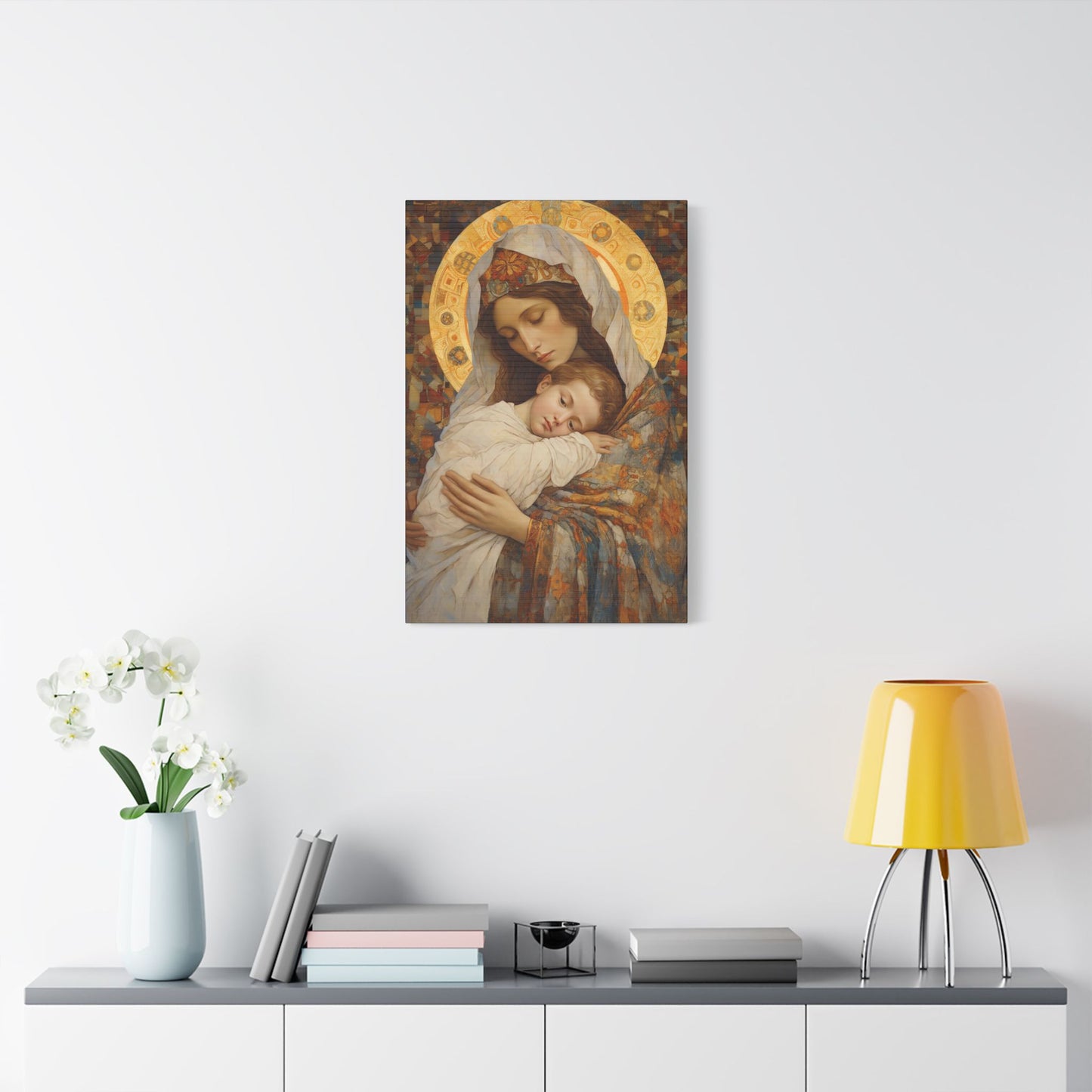Cradle of Grace - Madonna and Christ Child - Museum Wrapped Canvas - Sanctified Souls Print - Religious Art for your Home - The Virgin Mary